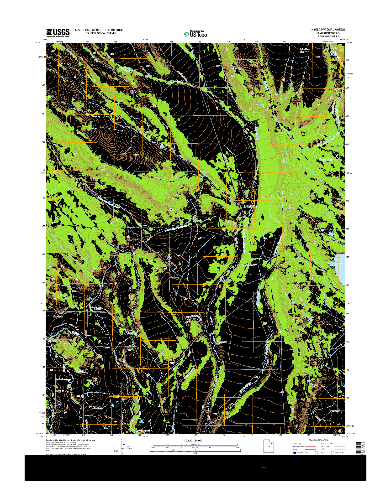 USGS US TOPO 7.5-MINUTE MAP FOR NEOLA NW, UT 2014