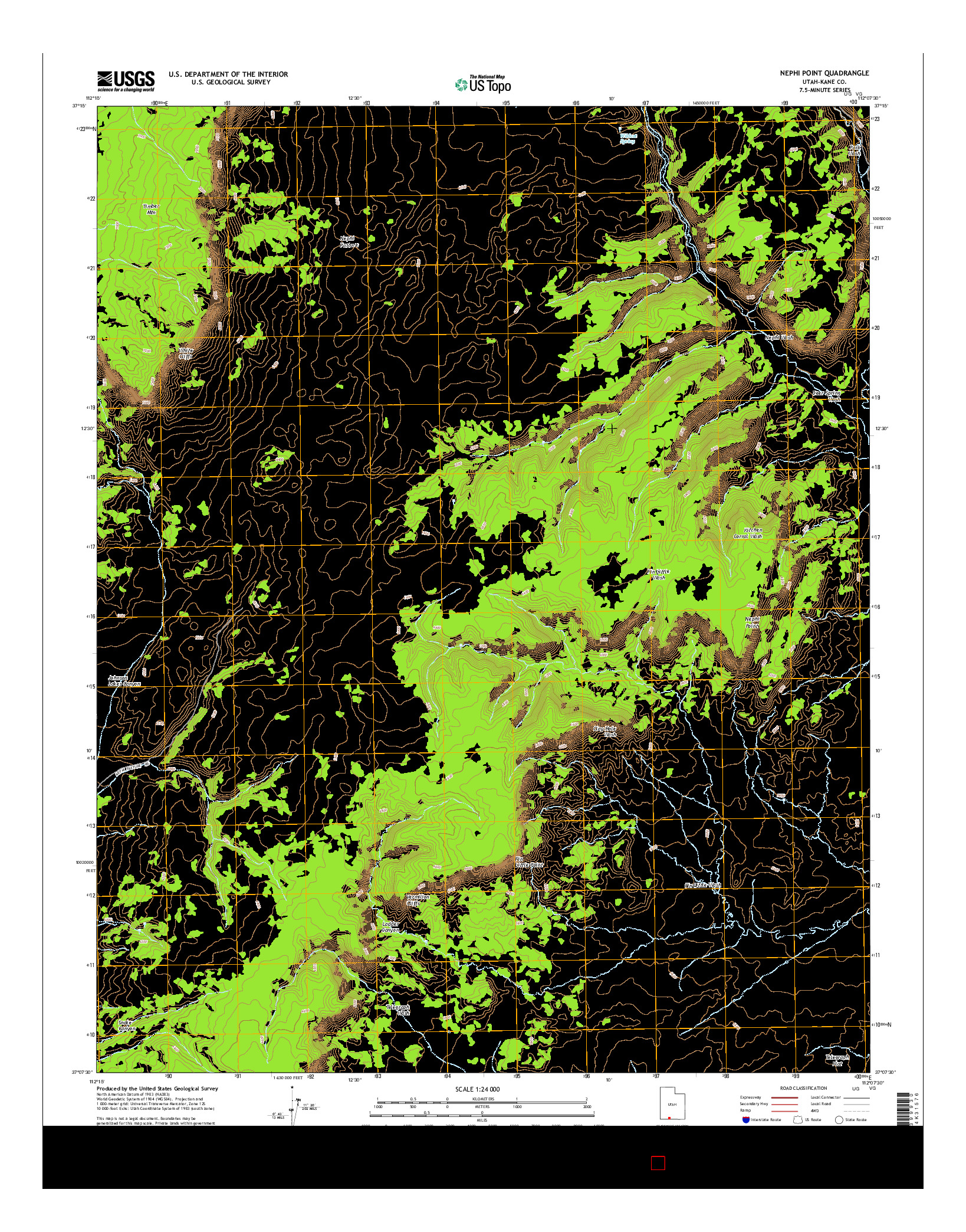 USGS US TOPO 7.5-MINUTE MAP FOR NEPHI POINT, UT 2014