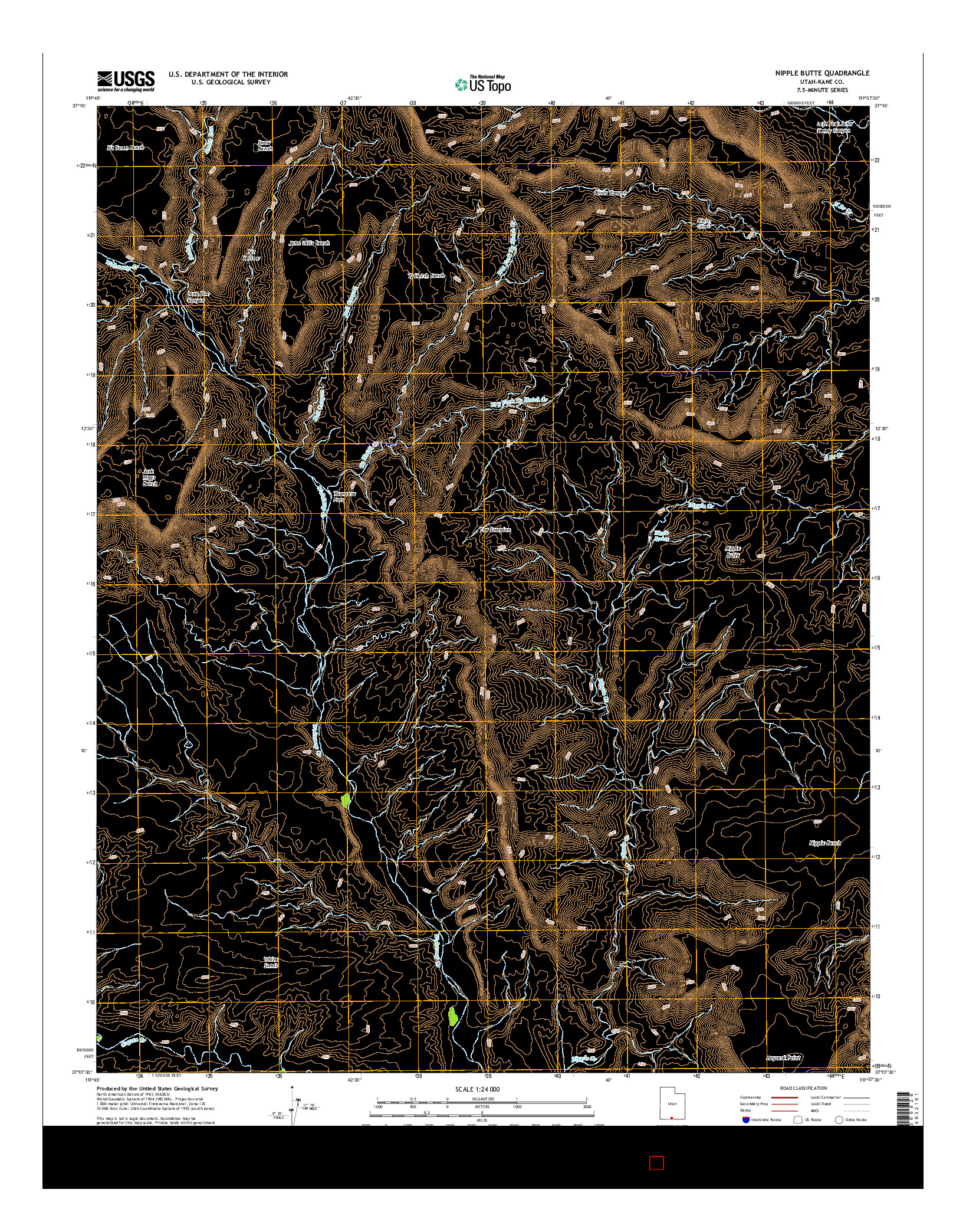 USGS US TOPO 7.5-MINUTE MAP FOR NIPPLE BUTTE, UT 2014