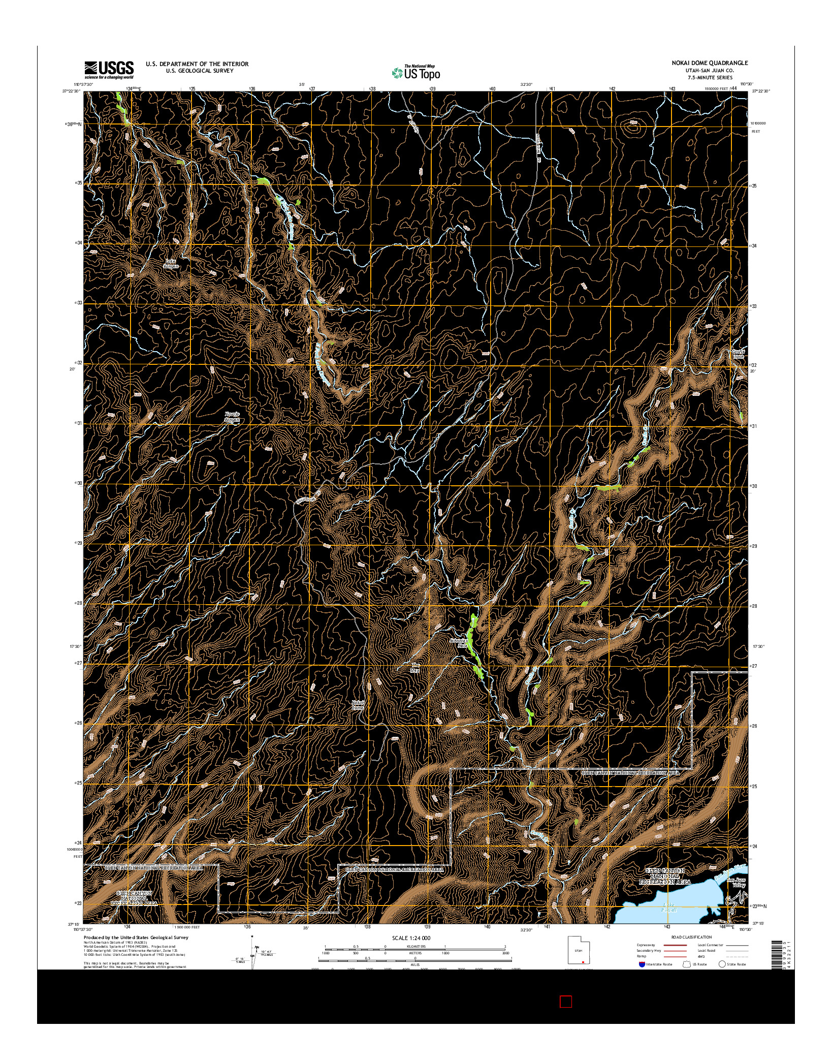 USGS US TOPO 7.5-MINUTE MAP FOR NOKAI DOME, UT 2014
