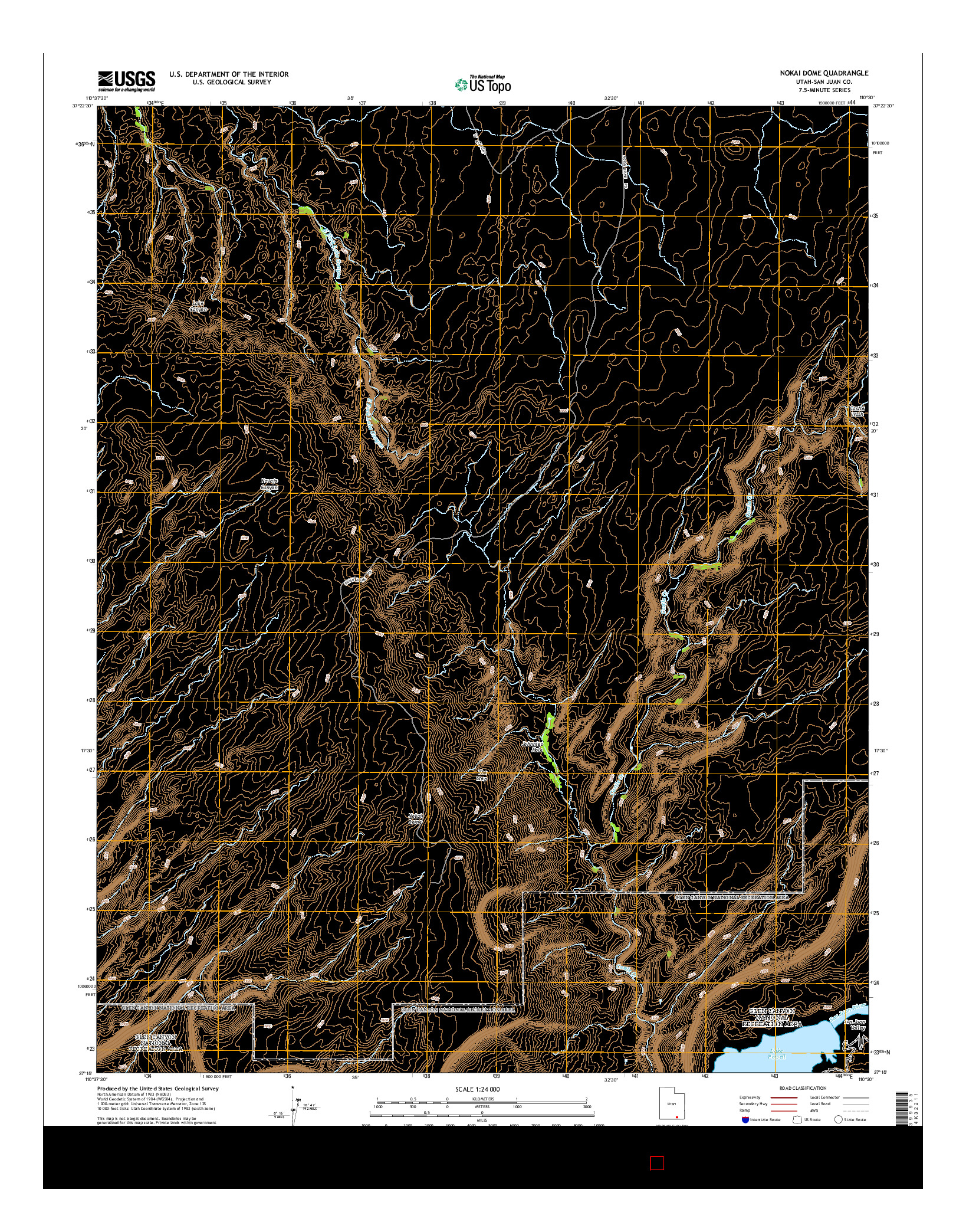 USGS US TOPO 7.5-MINUTE MAP FOR NOKAI DOME, UT 2014