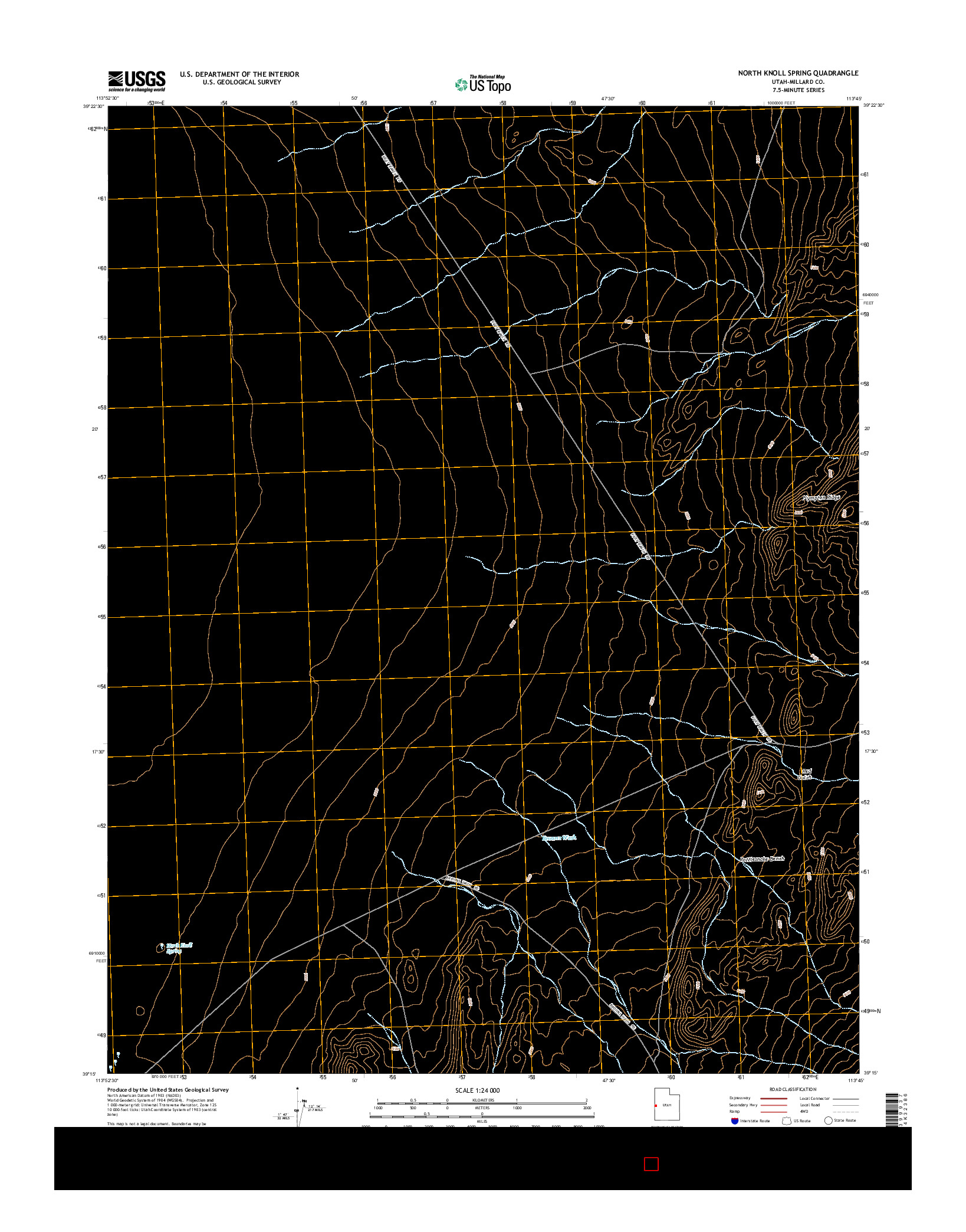 USGS US TOPO 7.5-MINUTE MAP FOR NORTH KNOLL SPRING, UT 2014