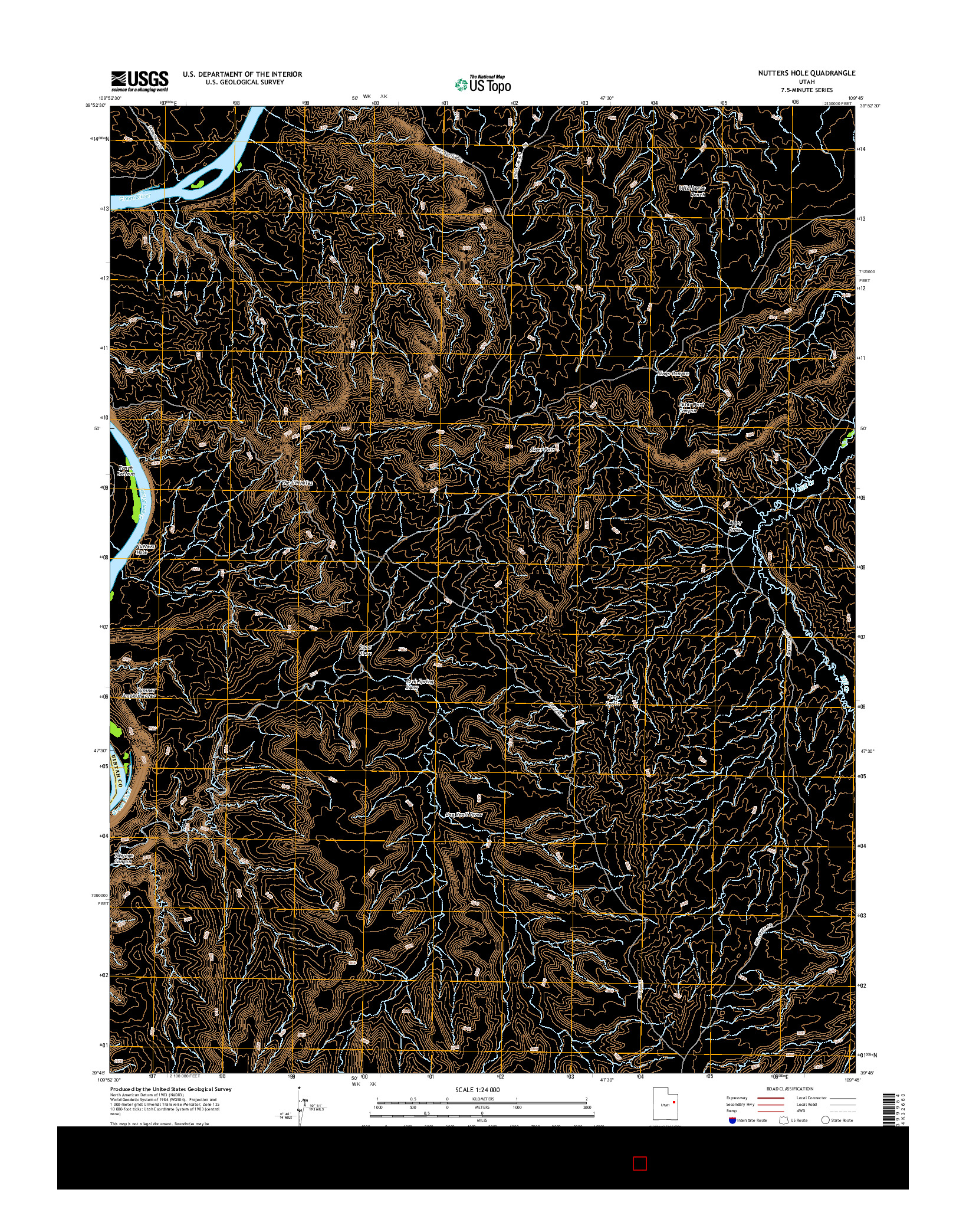 USGS US TOPO 7.5-MINUTE MAP FOR NUTTERS HOLE, UT 2014