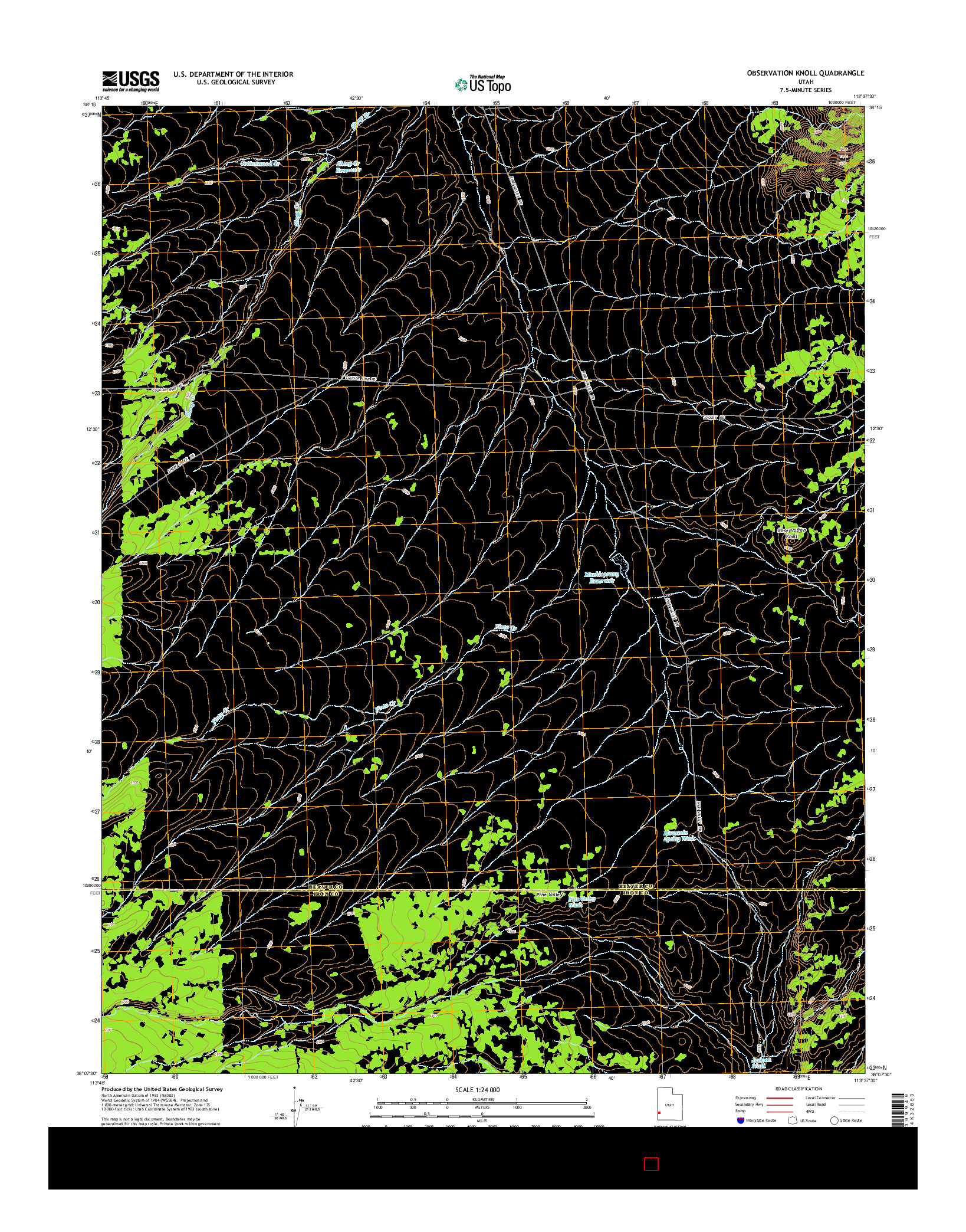 USGS US TOPO 7.5-MINUTE MAP FOR OBSERVATION KNOLL, UT 2014