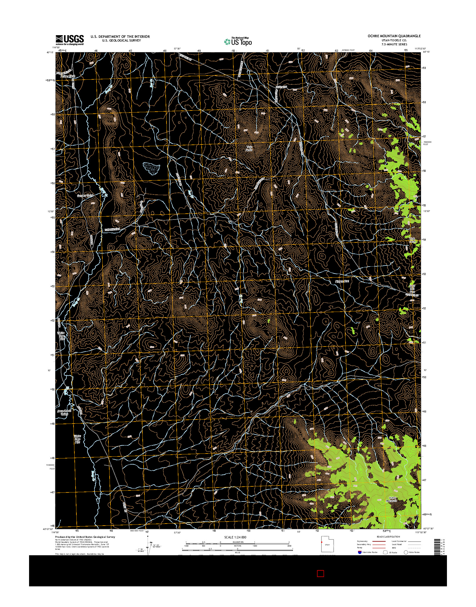 USGS US TOPO 7.5-MINUTE MAP FOR OCHRE MOUNTAIN, UT 2014
