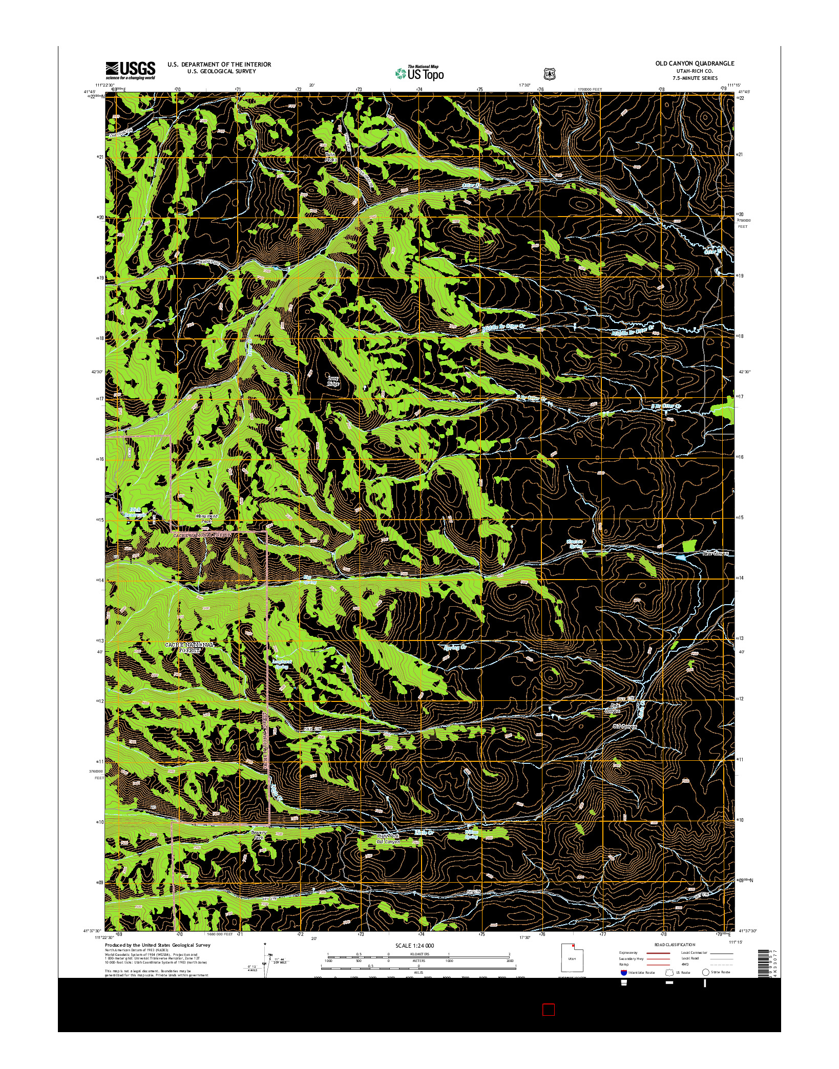 USGS US TOPO 7.5-MINUTE MAP FOR OLD CANYON, UT 2014