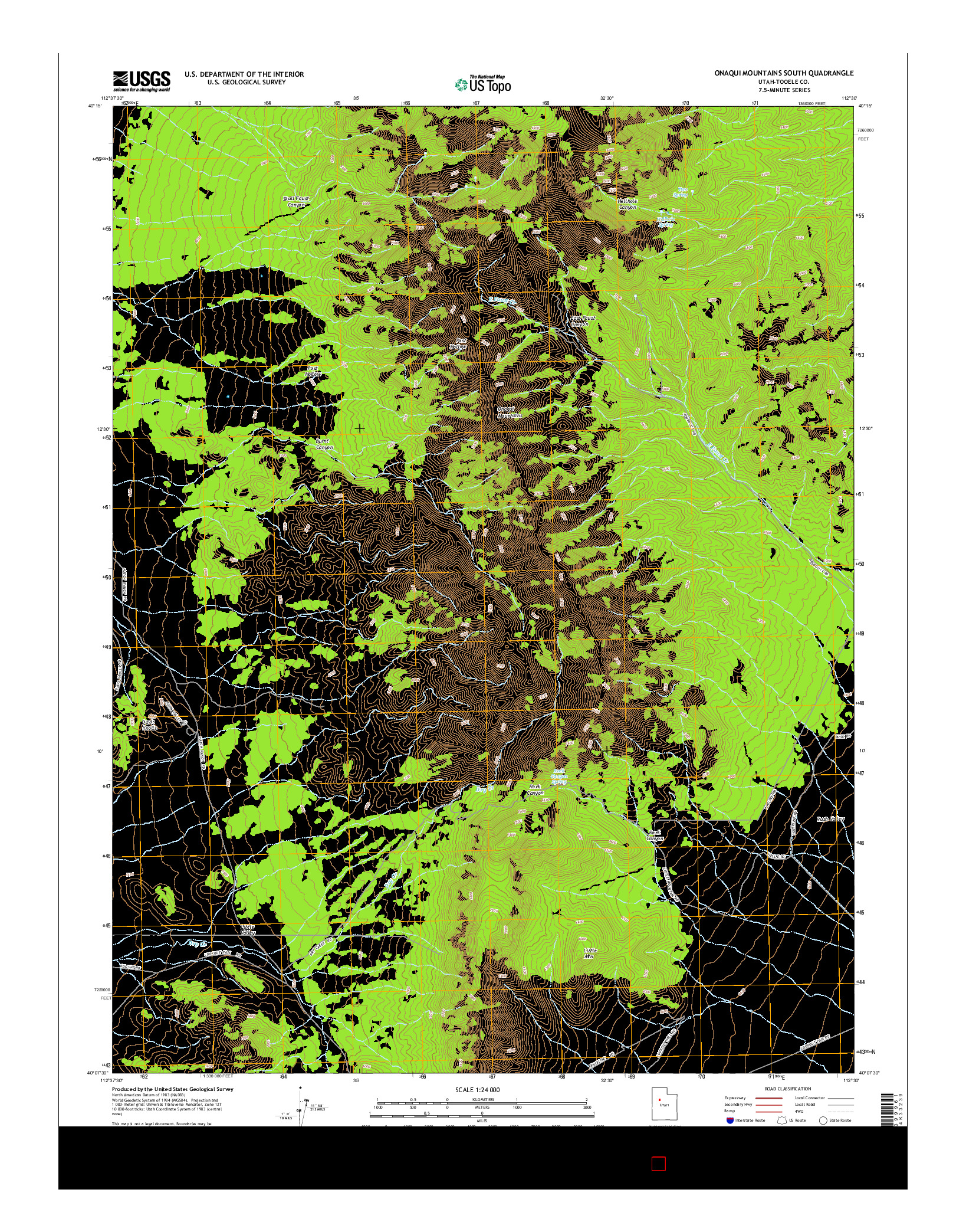 USGS US TOPO 7.5-MINUTE MAP FOR ONAQUI MOUNTAINS SOUTH, UT 2014