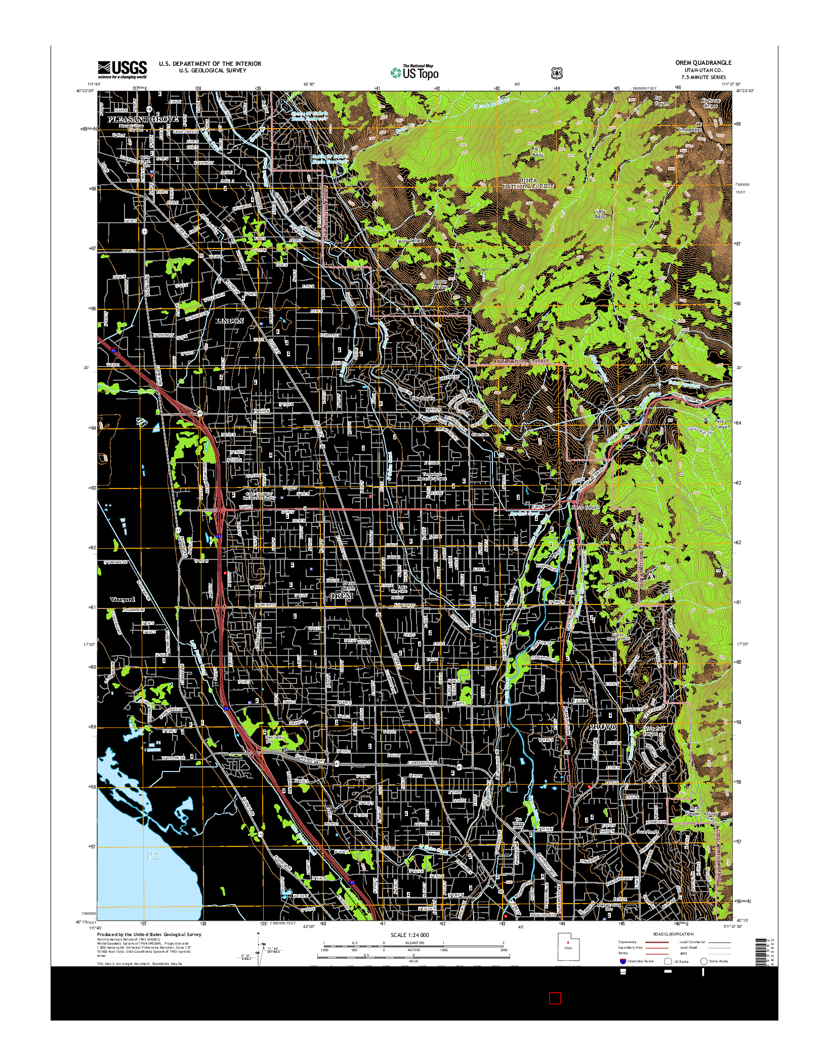 USGS US TOPO 7.5-MINUTE MAP FOR OREM, UT 2014