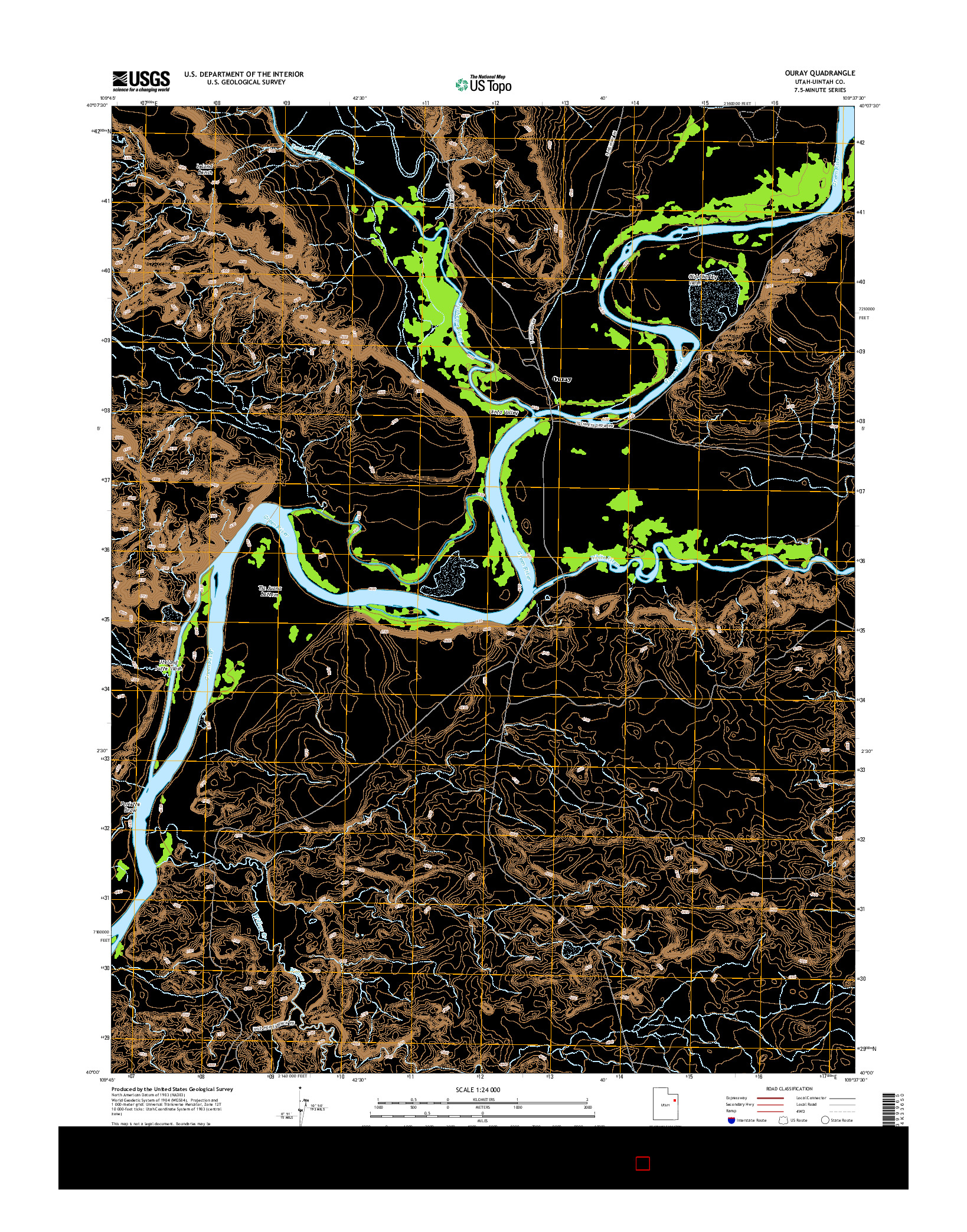 USGS US TOPO 7.5-MINUTE MAP FOR OURAY, UT 2014