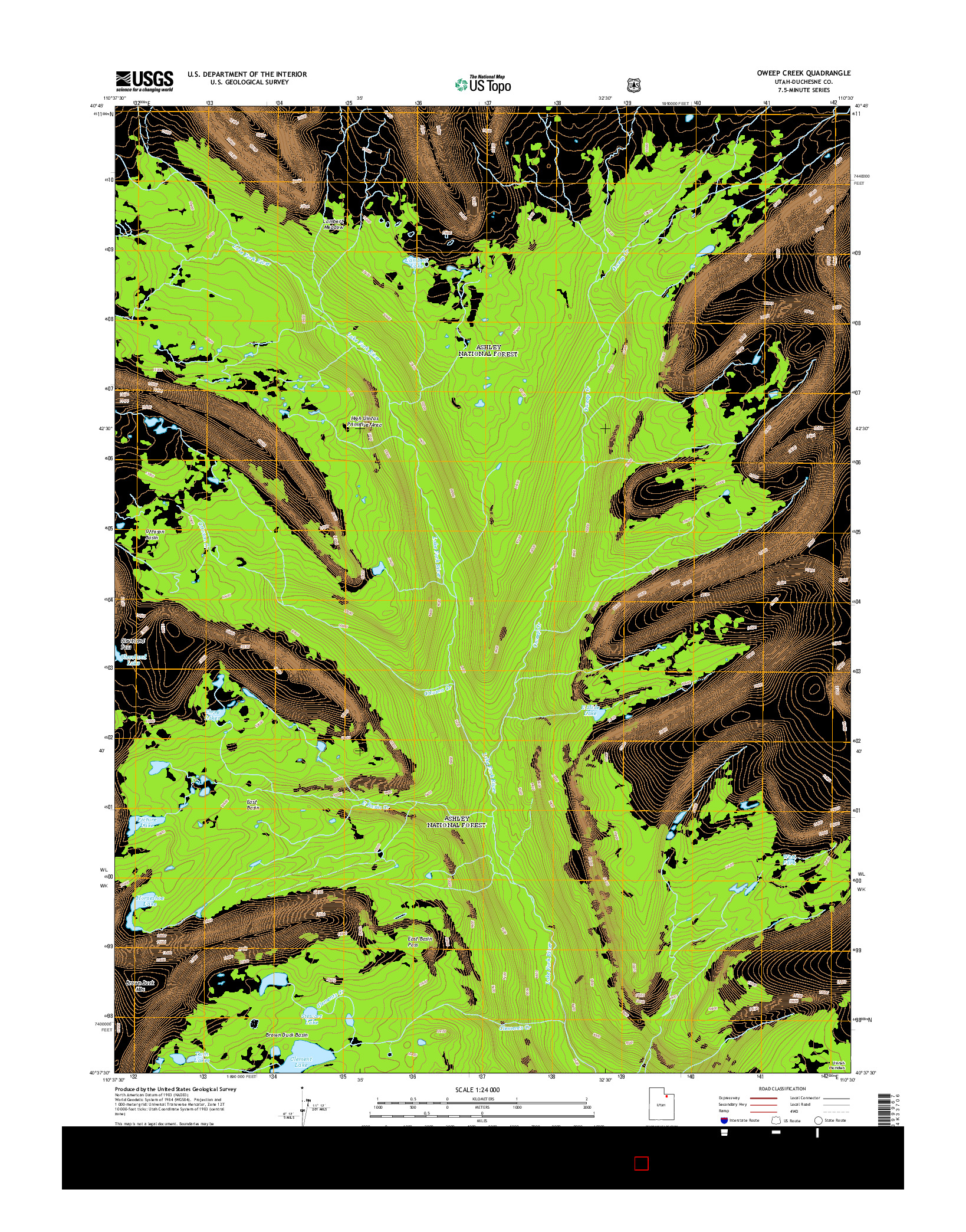 USGS US TOPO 7.5-MINUTE MAP FOR OWEEP CREEK, UT 2014