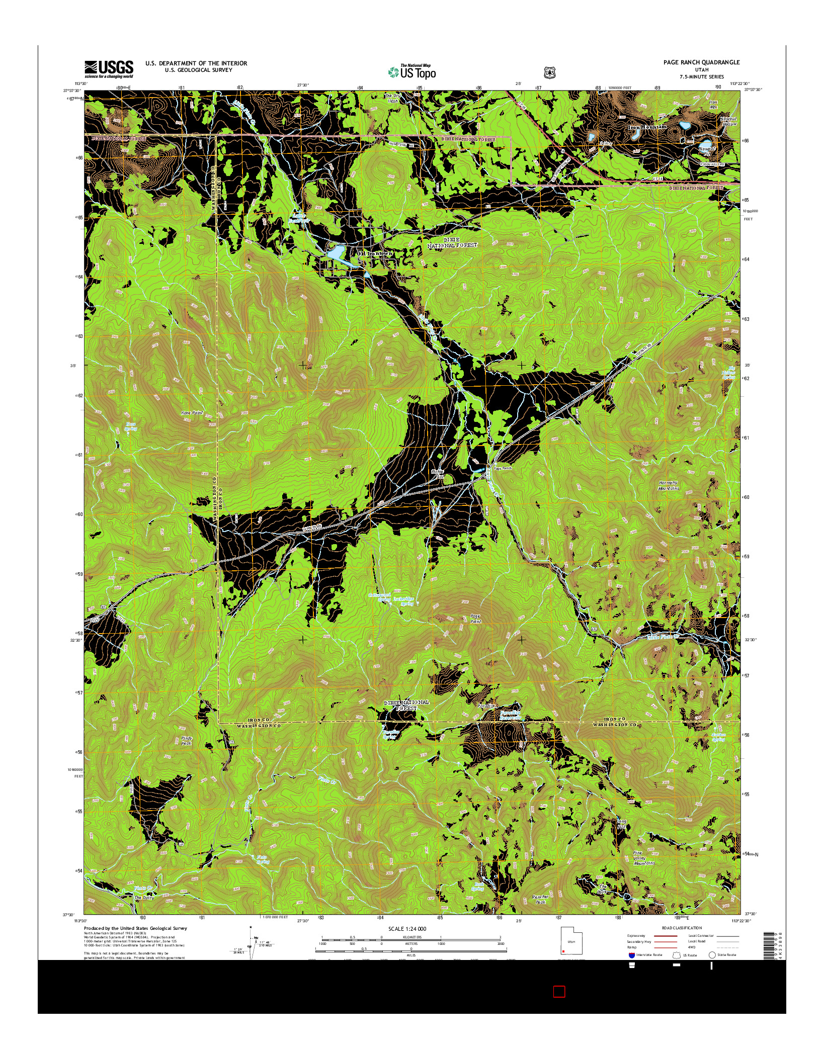 USGS US TOPO 7.5-MINUTE MAP FOR PAGE RANCH, UT 2014