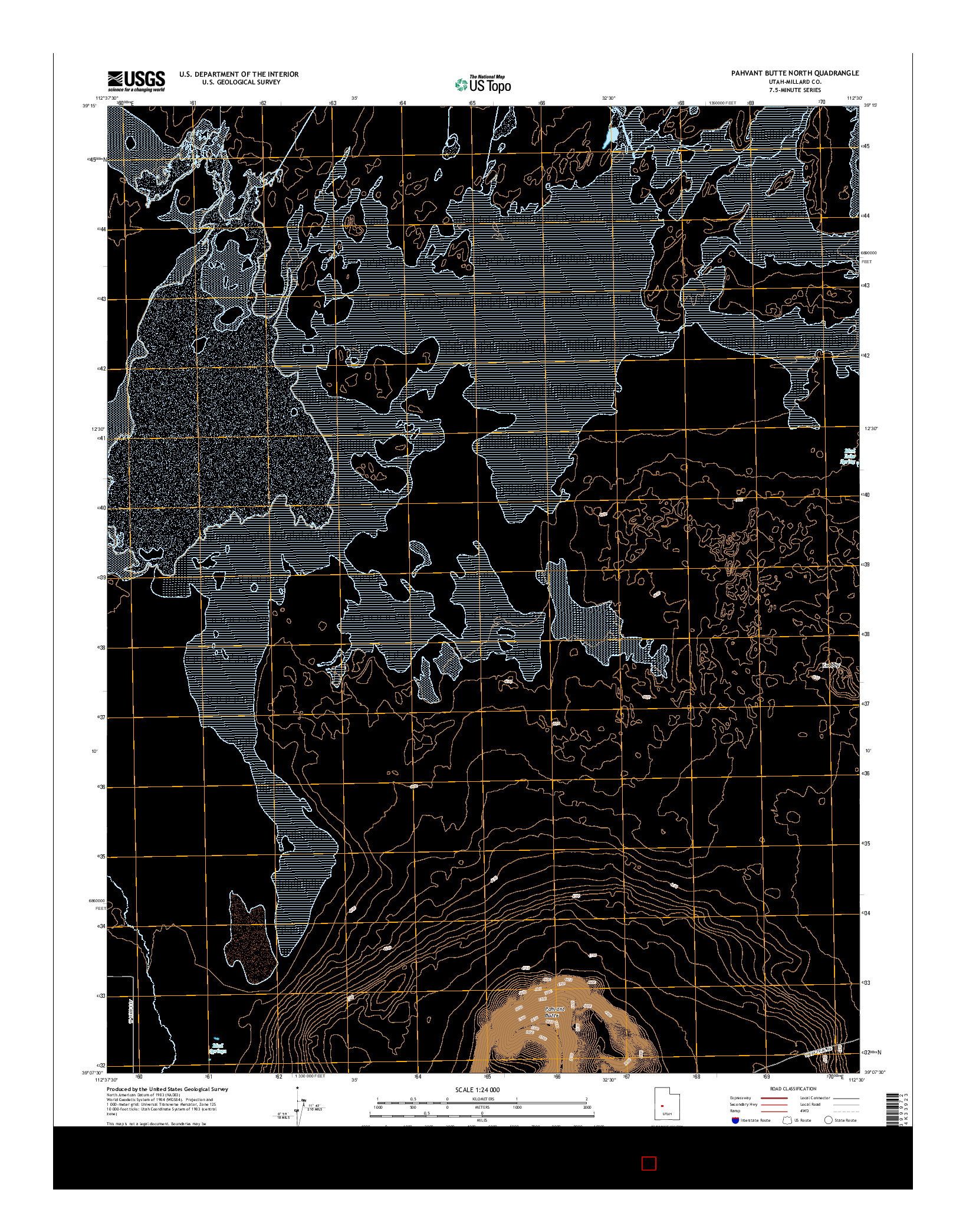 USGS US TOPO 7.5-MINUTE MAP FOR PAHVANT BUTTE NORTH, UT 2014