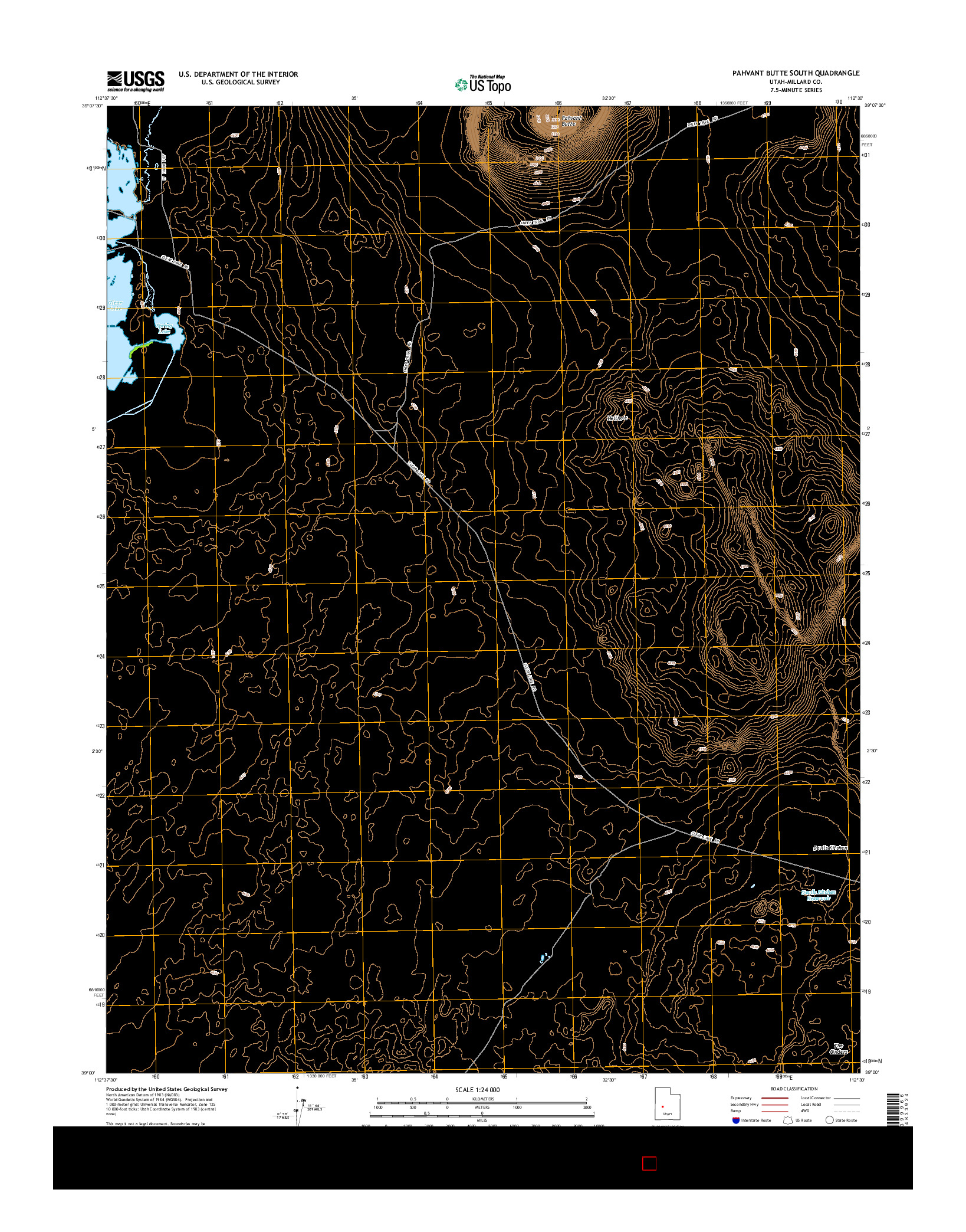 USGS US TOPO 7.5-MINUTE MAP FOR PAHVANT BUTTE SOUTH, UT 2014