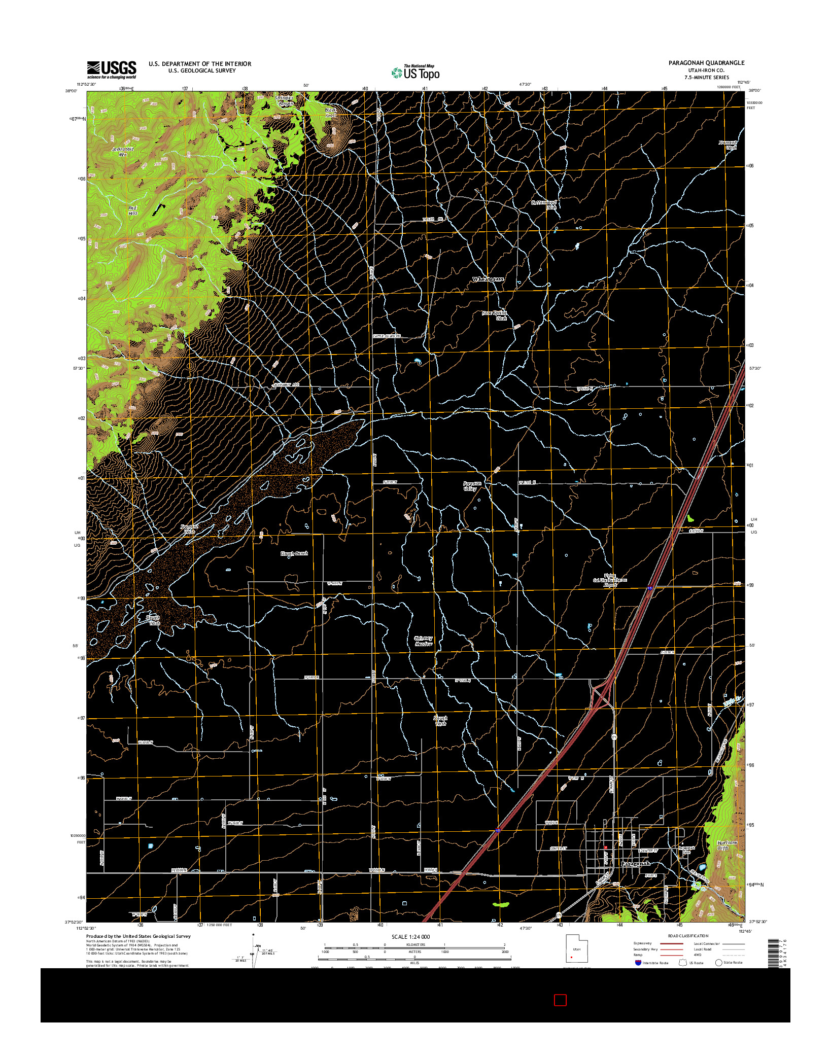 USGS US TOPO 7.5-MINUTE MAP FOR PARAGONAH, UT 2014
