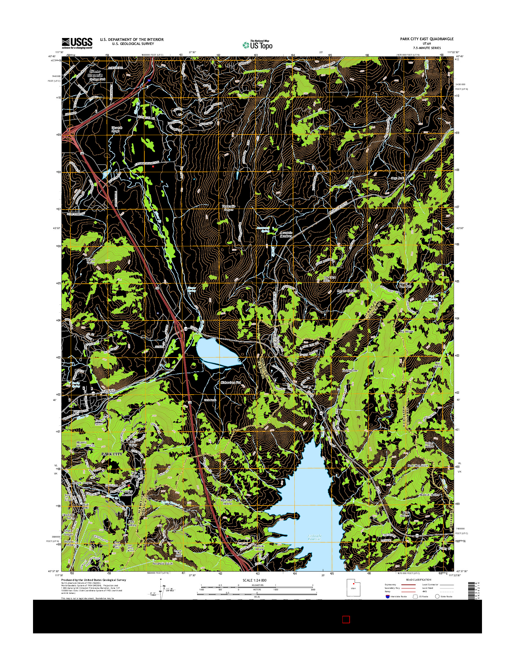 USGS US TOPO 7.5-MINUTE MAP FOR PARK CITY EAST, UT 2014