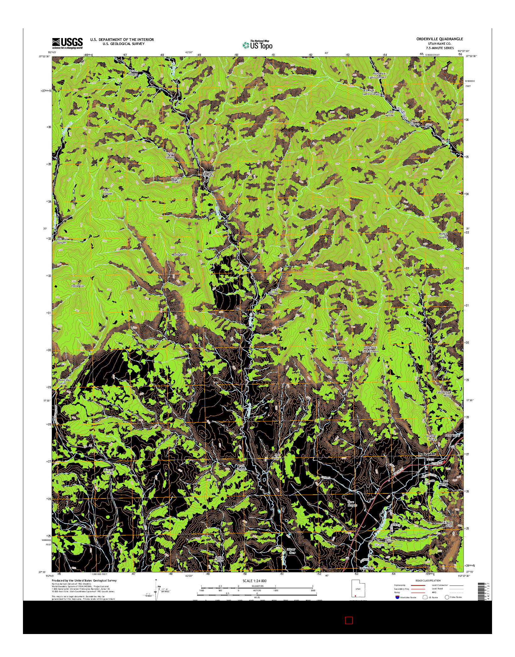 USGS US TOPO 7.5-MINUTE MAP FOR ORDERVILLE, UT 2014