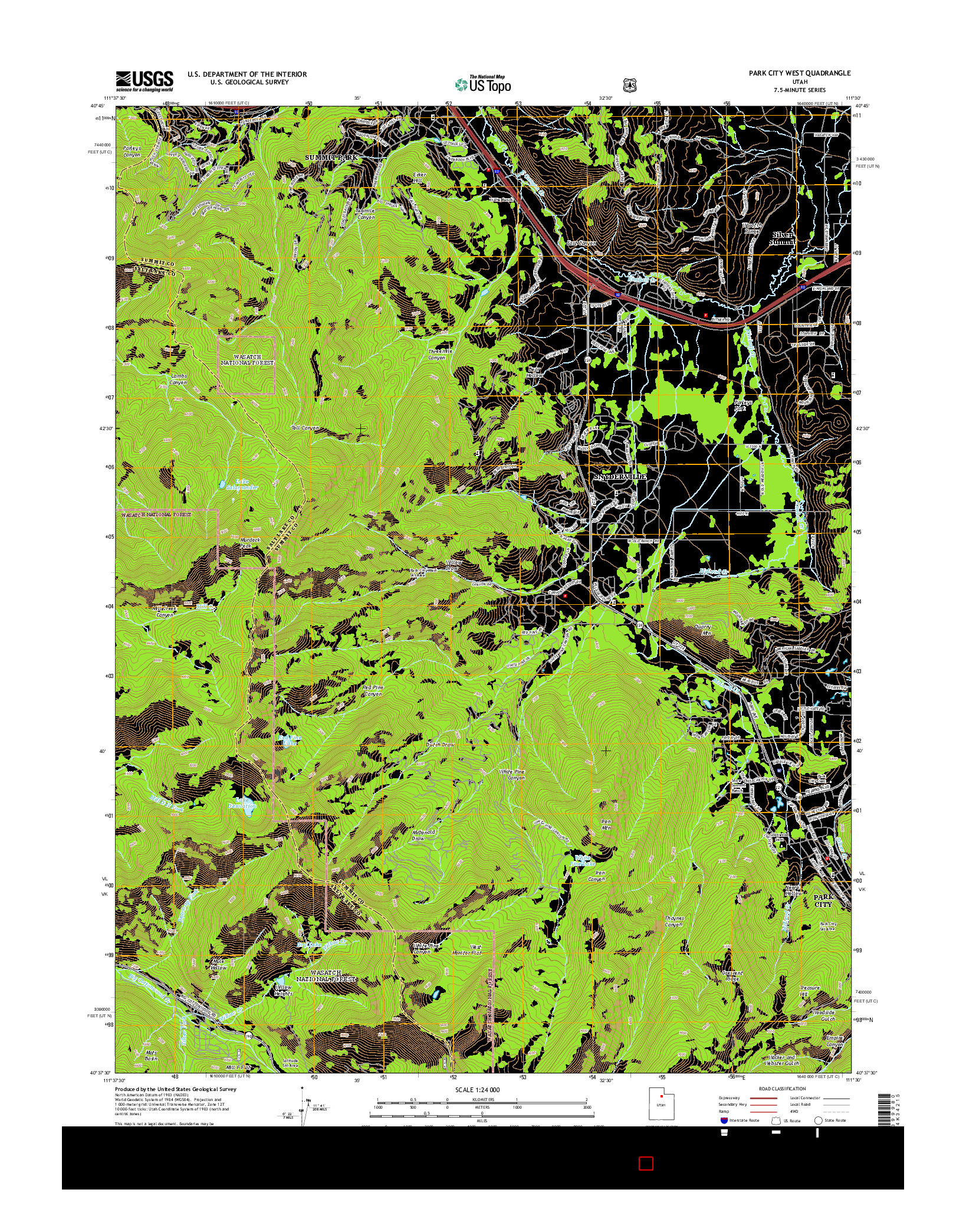 USGS US TOPO 7.5-MINUTE MAP FOR PARK CITY WEST, UT 2014