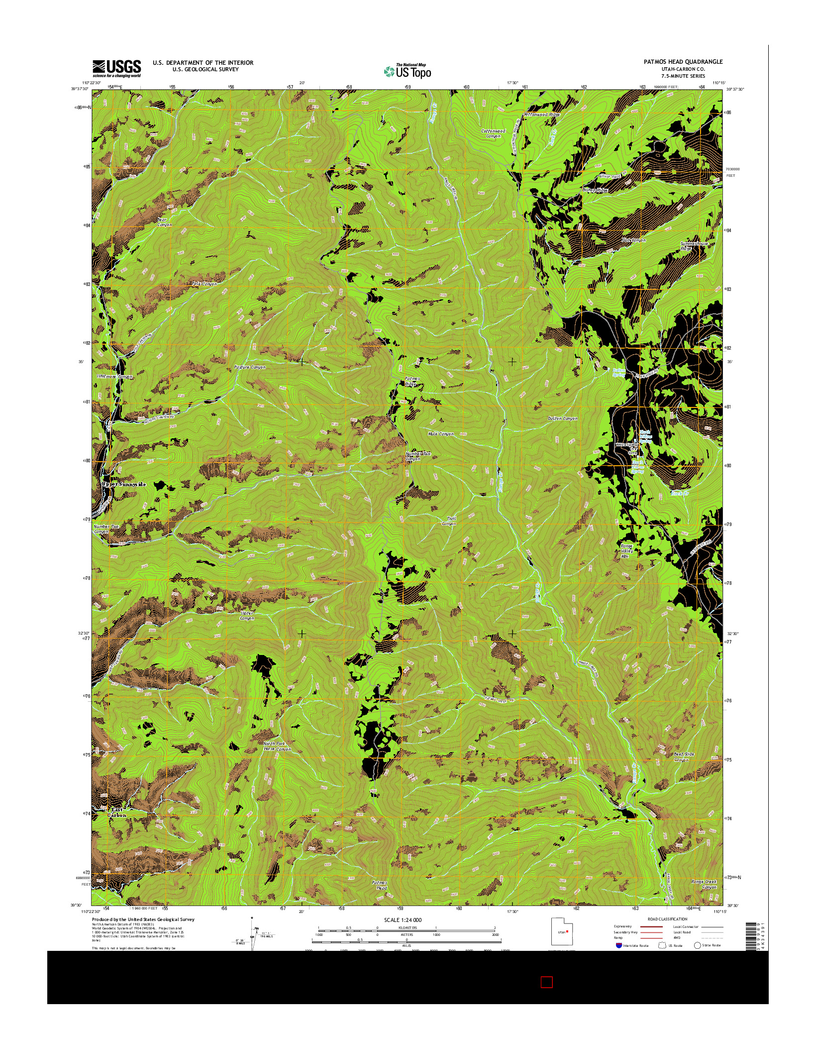 USGS US TOPO 7.5-MINUTE MAP FOR PATMOS HEAD, UT 2014