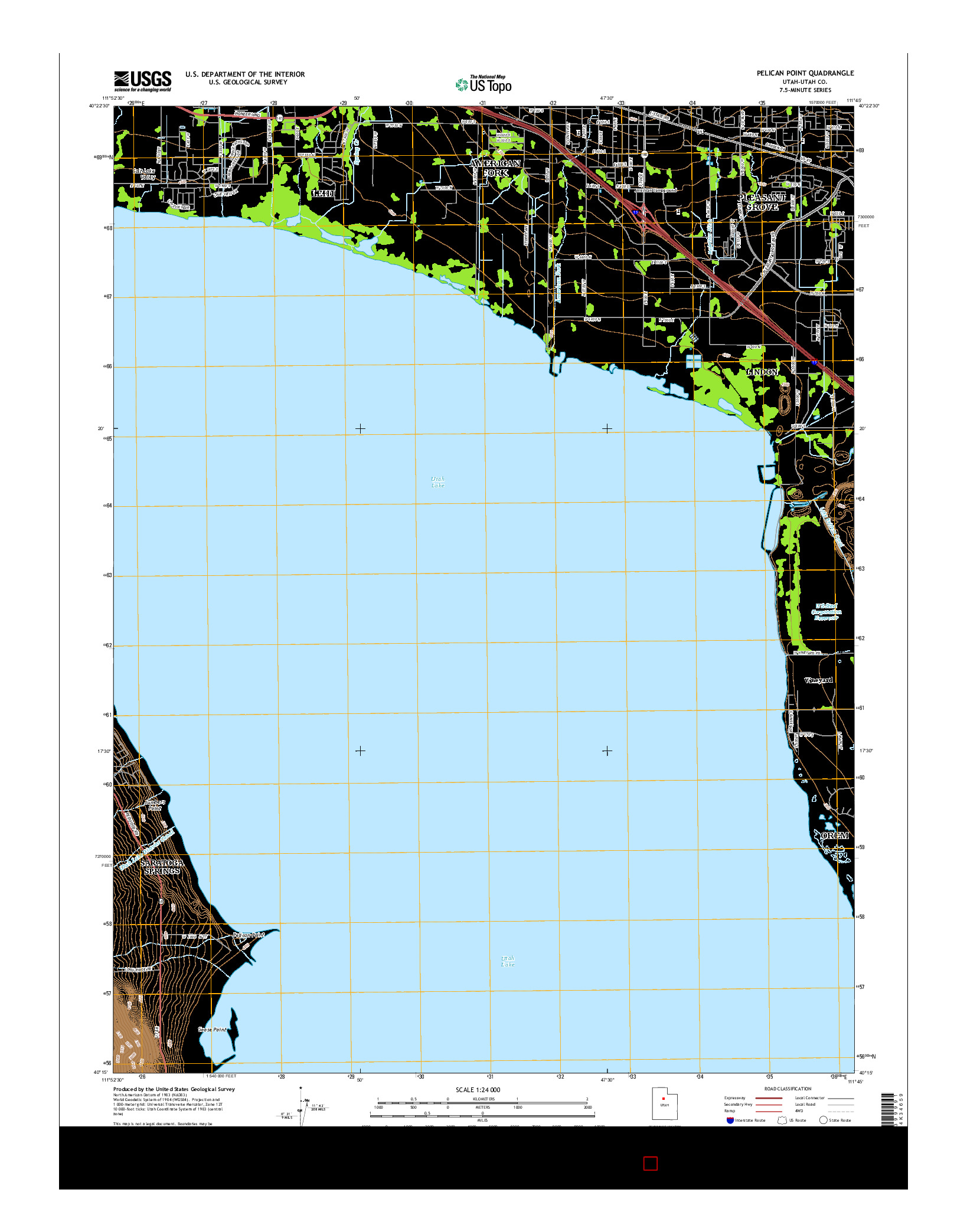 USGS US TOPO 7.5-MINUTE MAP FOR PELICAN POINT, UT 2014