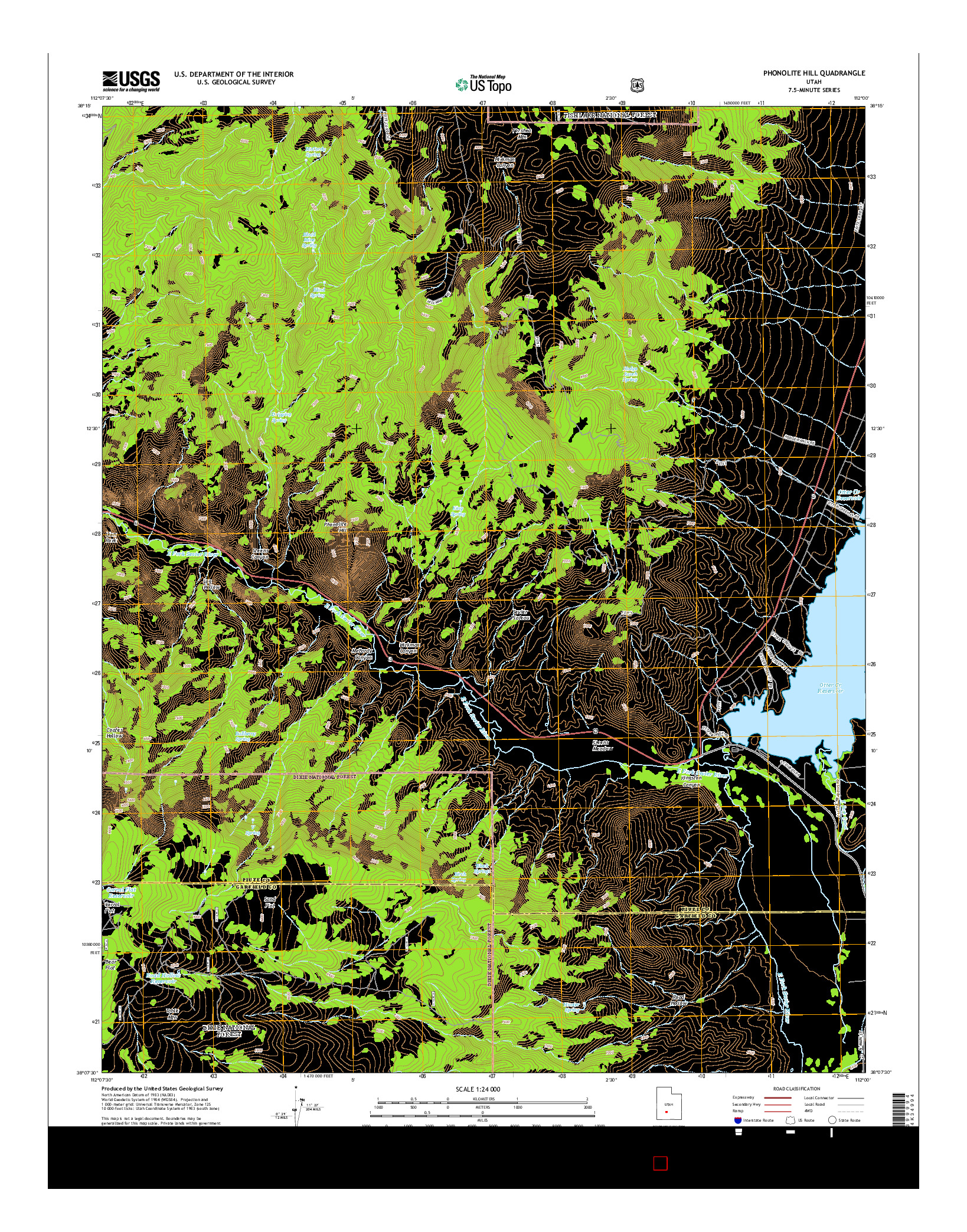 USGS US TOPO 7.5-MINUTE MAP FOR PHONOLITE HILL, UT 2014