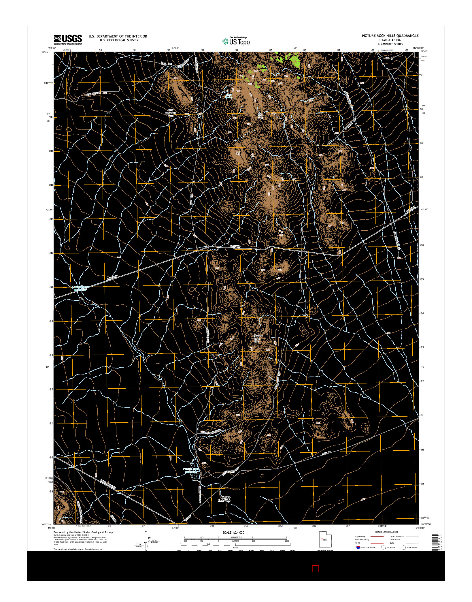 USGS US TOPO 7.5-MINUTE MAP FOR PICTURE ROCK HILLS, UT 2014