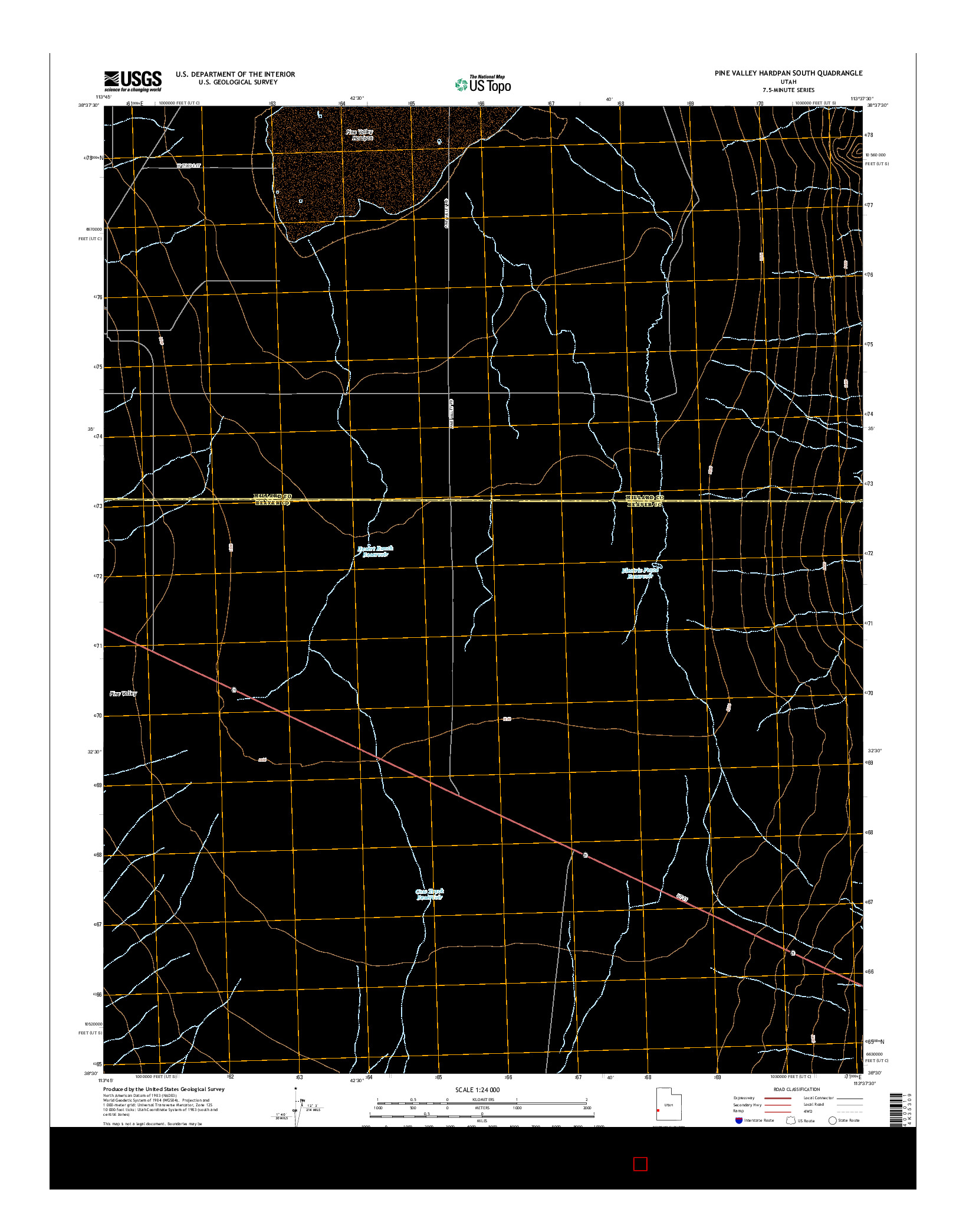 USGS US TOPO 7.5-MINUTE MAP FOR PINE VALLEY HARDPAN SOUTH, UT 2014