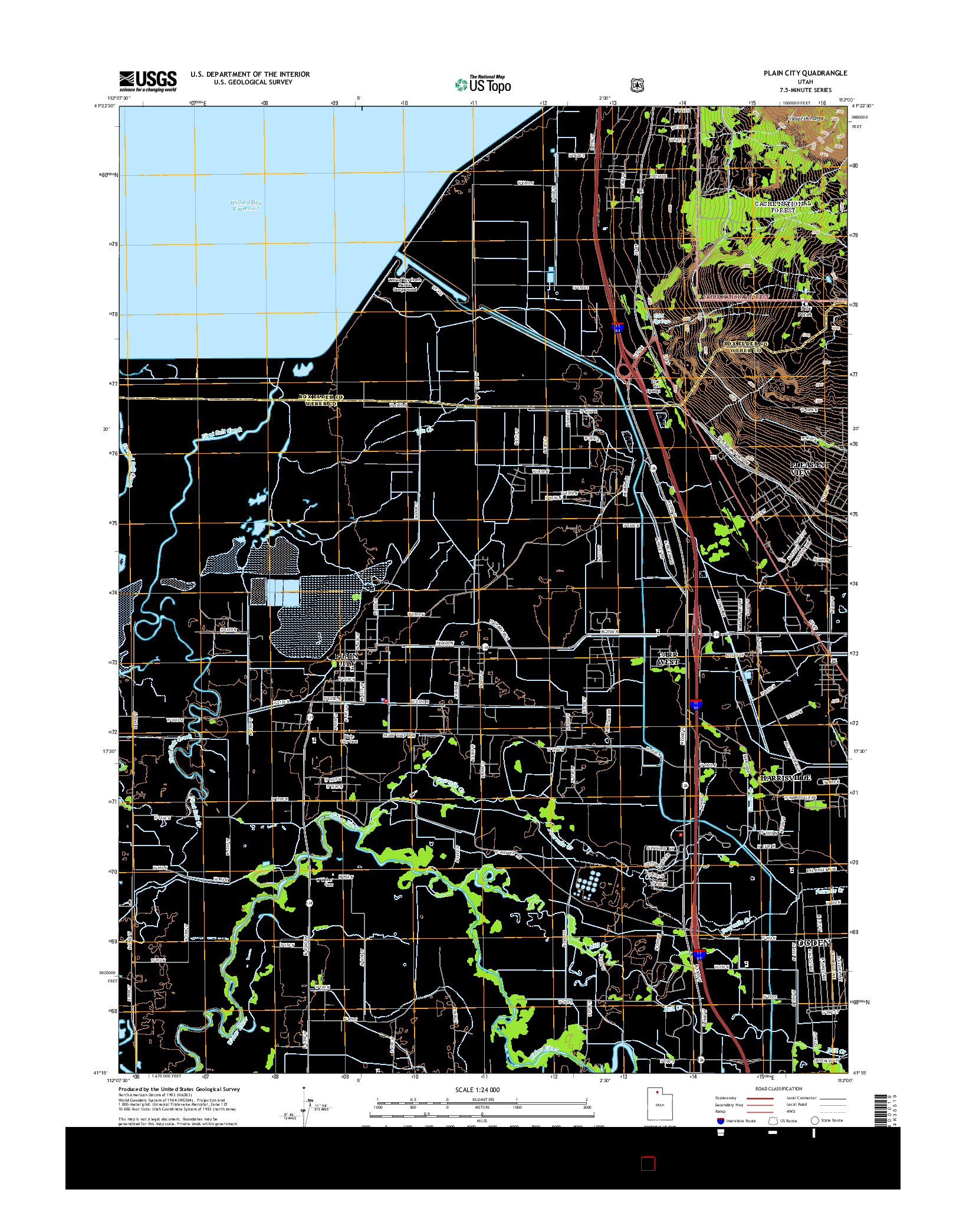 USGS US TOPO 7.5-MINUTE MAP FOR PLAIN CITY, UT 2014