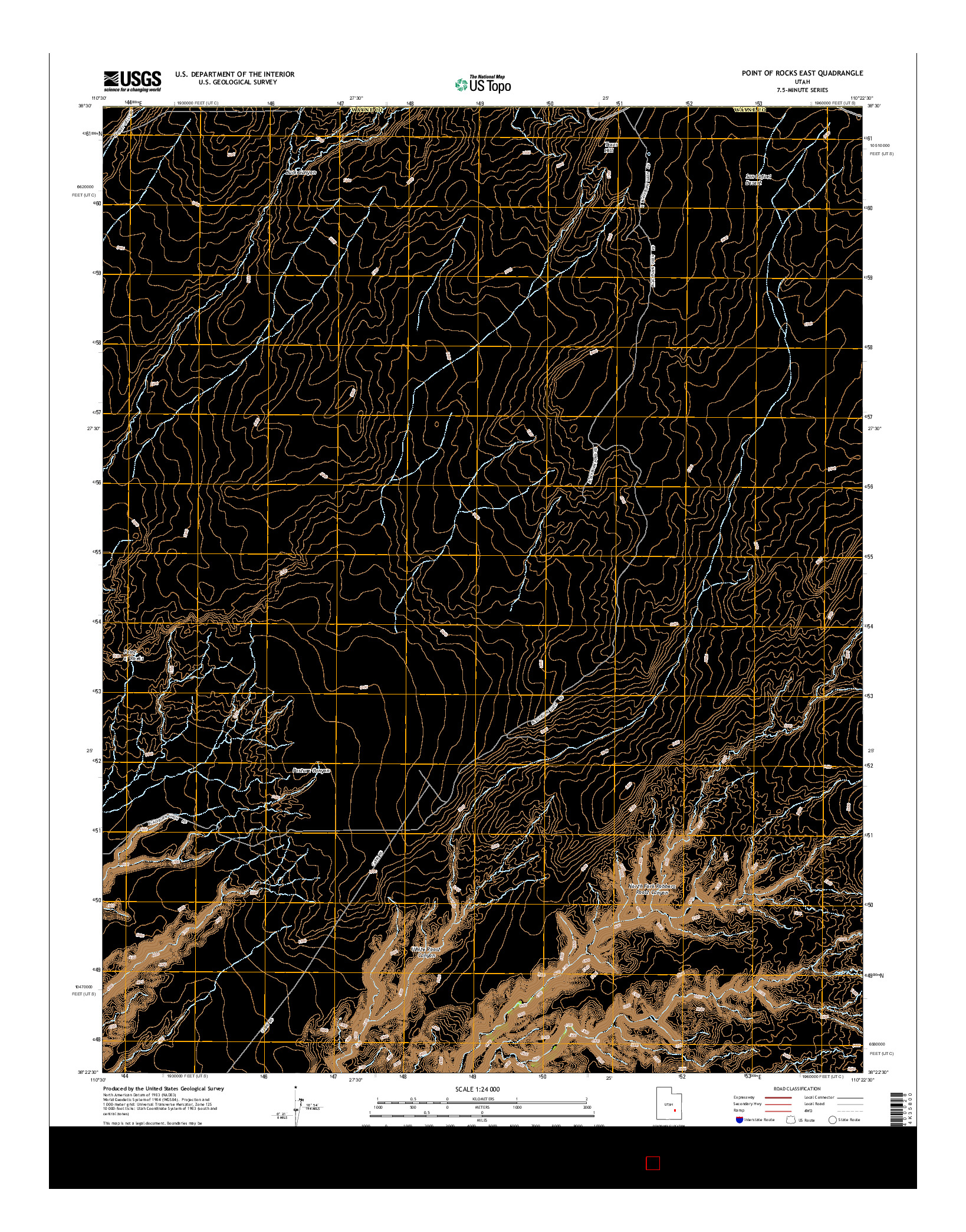 USGS US TOPO 7.5-MINUTE MAP FOR POINT OF ROCKS EAST, UT 2014