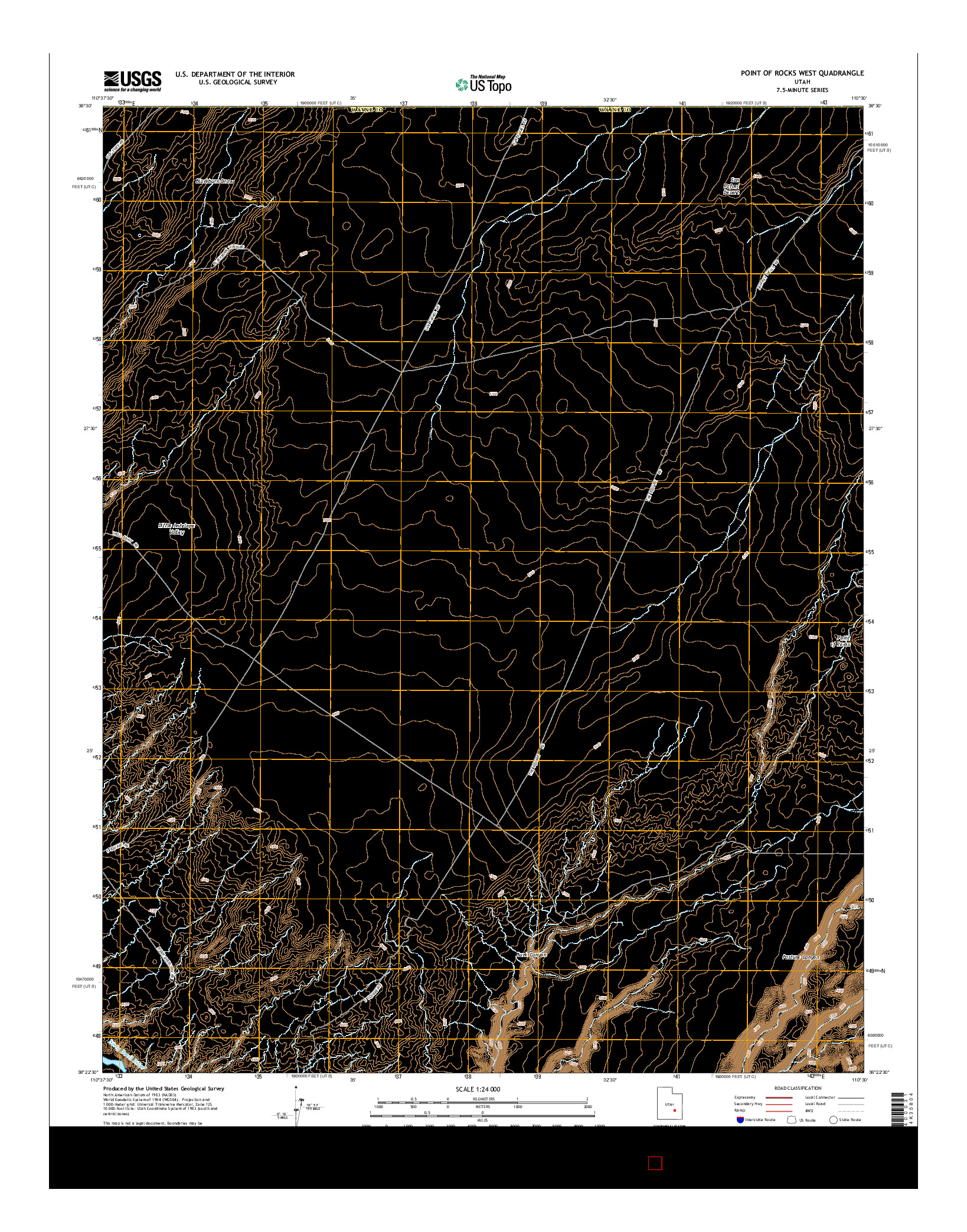 USGS US TOPO 7.5-MINUTE MAP FOR POINT OF ROCKS WEST, UT 2014