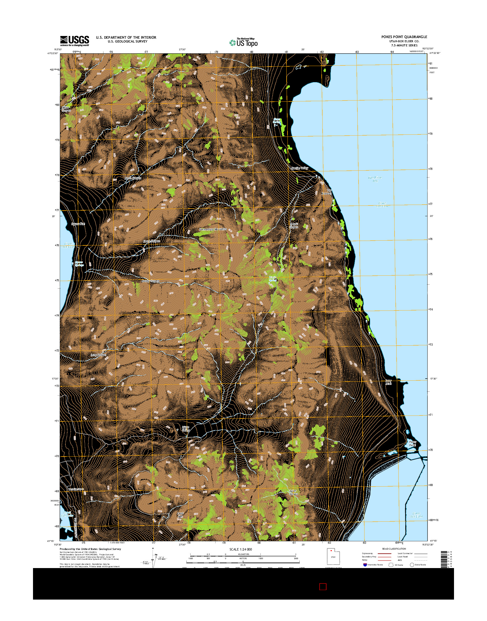 USGS US TOPO 7.5-MINUTE MAP FOR POKES POINT, UT 2014