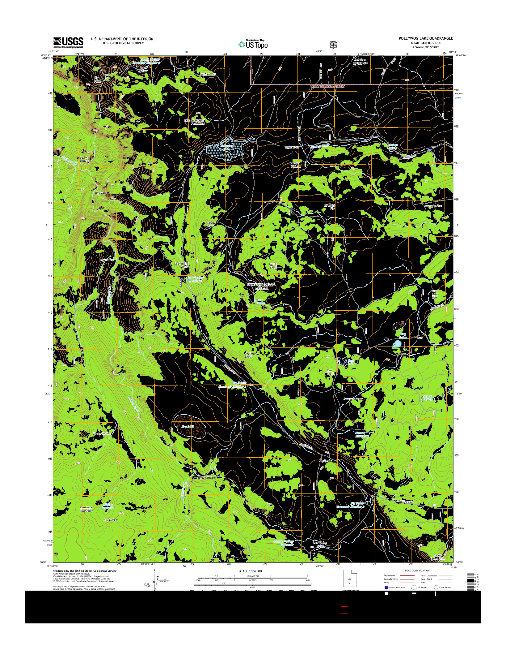 USGS US TOPO 7.5-MINUTE MAP FOR POLLYWOG LAKE, UT 2014