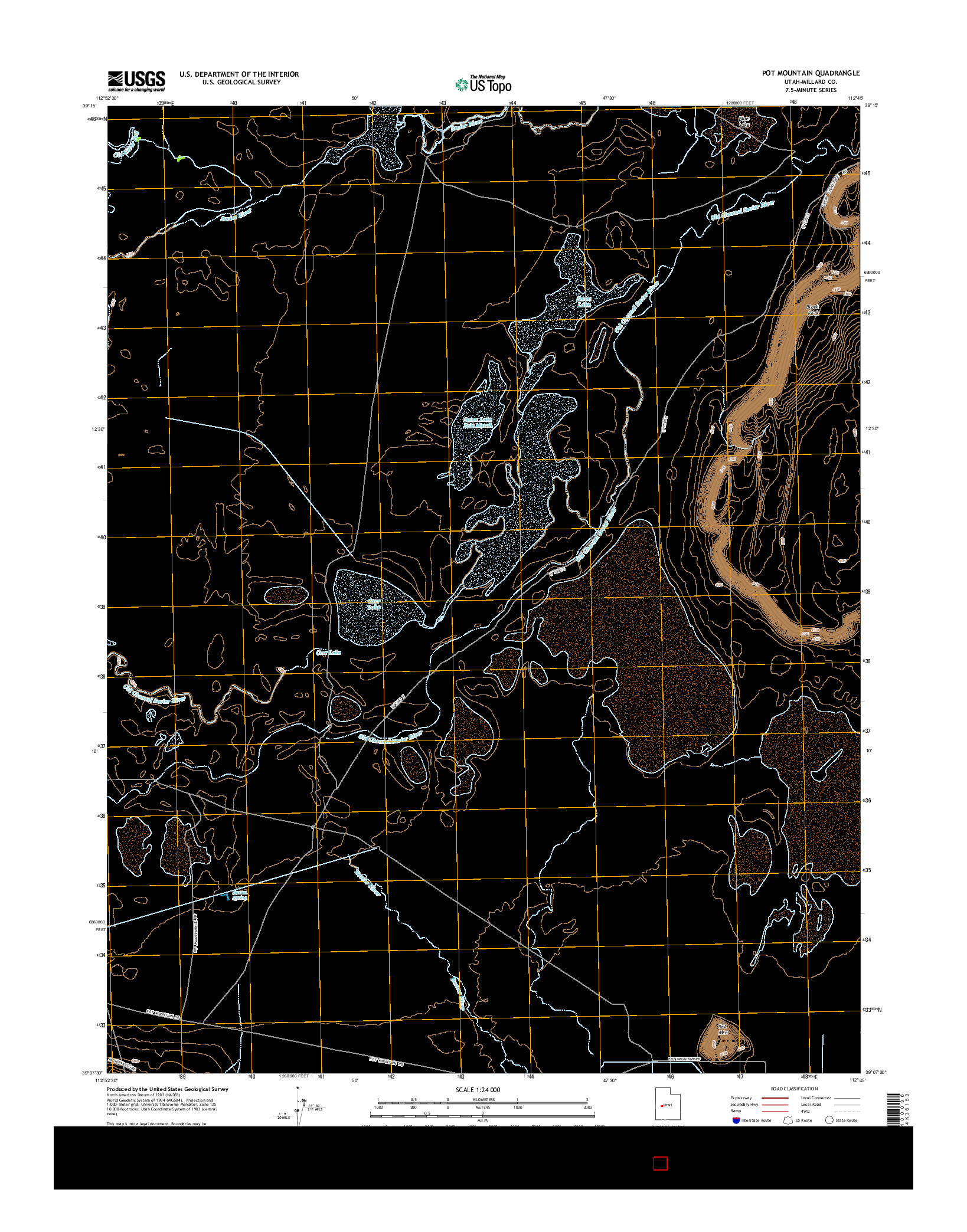 USGS US TOPO 7.5-MINUTE MAP FOR POT MOUNTAIN, UT 2014