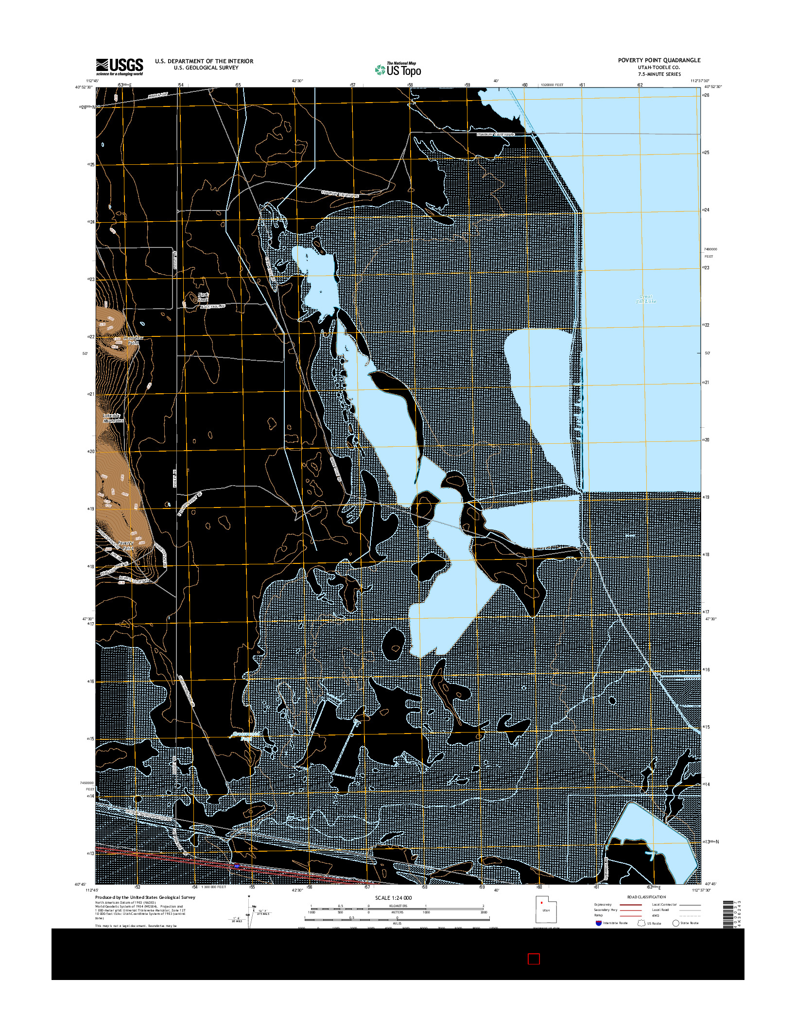 USGS US TOPO 7.5-MINUTE MAP FOR POVERTY POINT, UT 2014