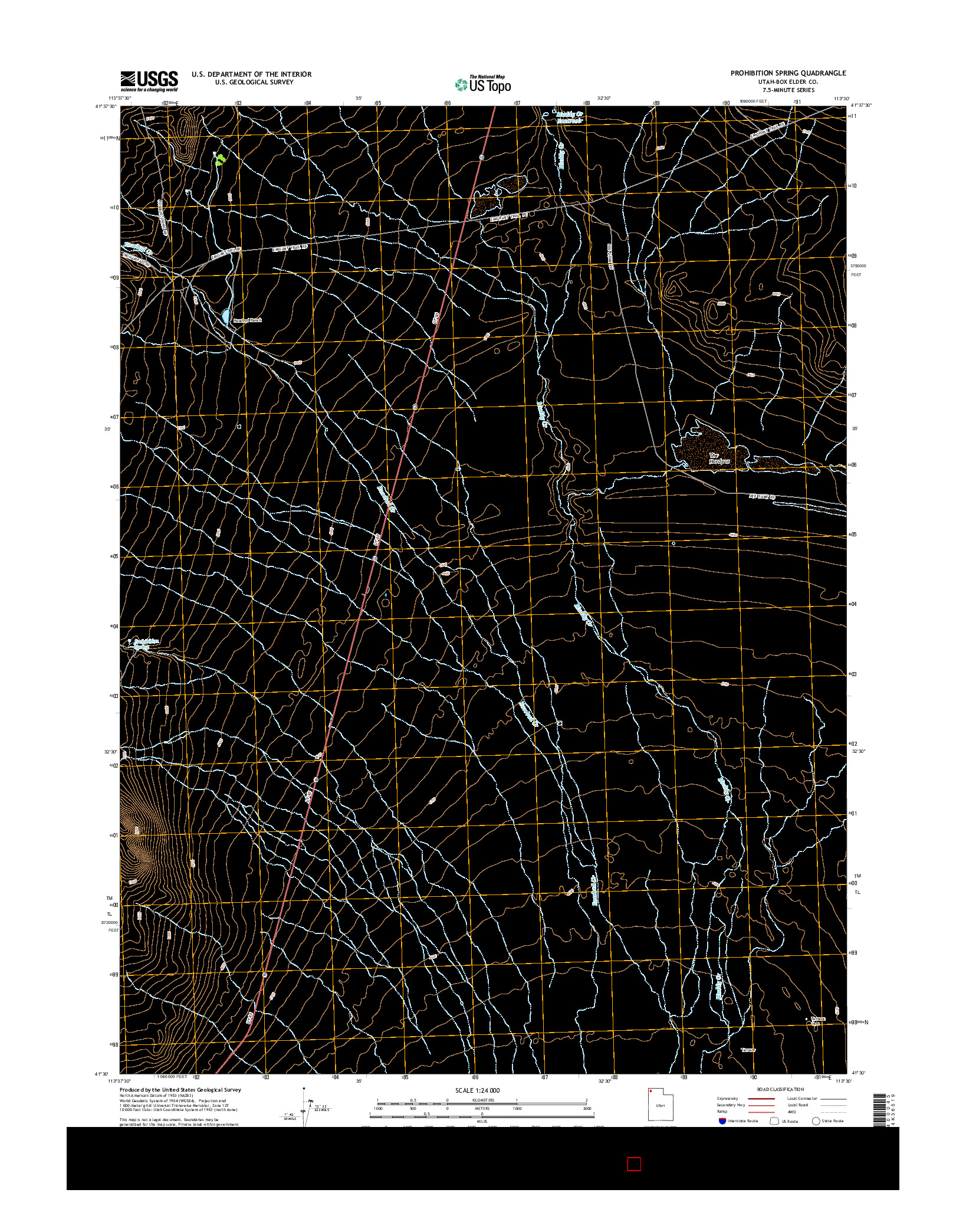 USGS US TOPO 7.5-MINUTE MAP FOR PROHIBITION SPRING, UT 2014