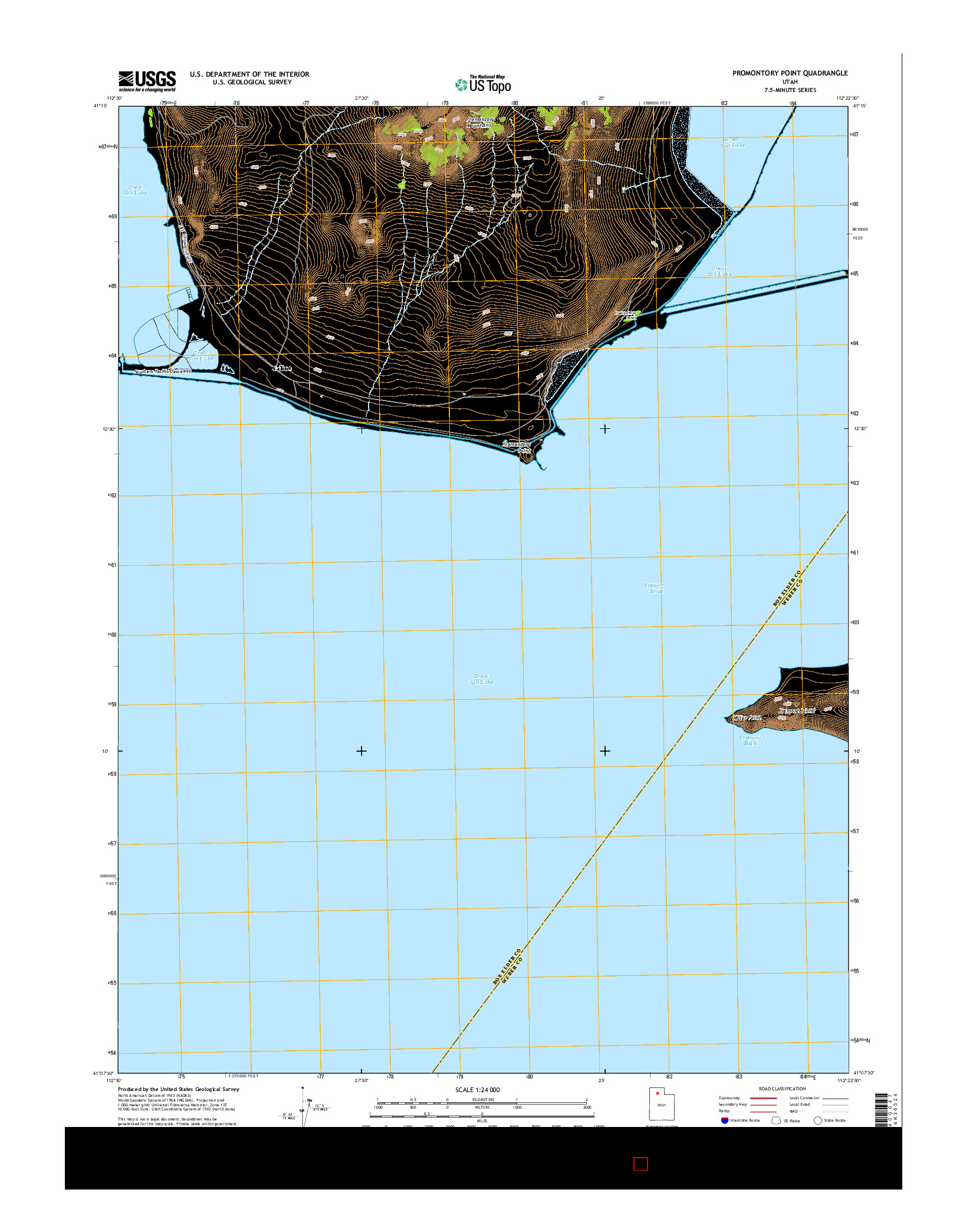 USGS US TOPO 7.5-MINUTE MAP FOR PROMONTORY POINT, UT 2014