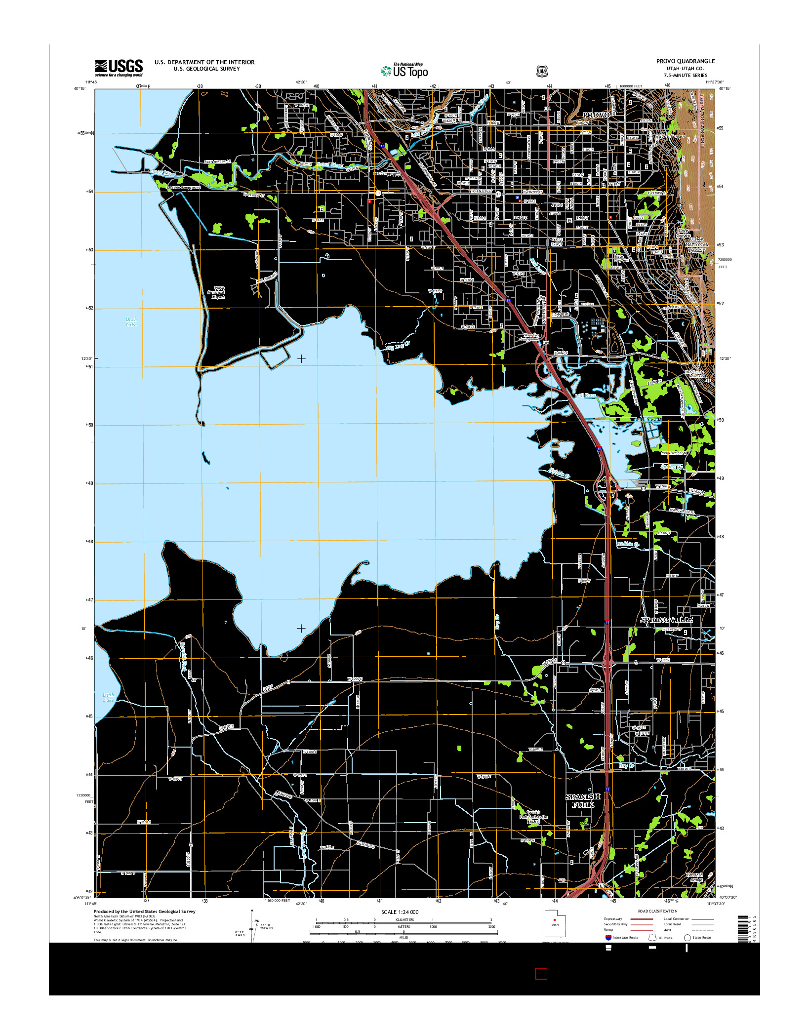 USGS US TOPO 7.5-MINUTE MAP FOR PROVO, UT 2014