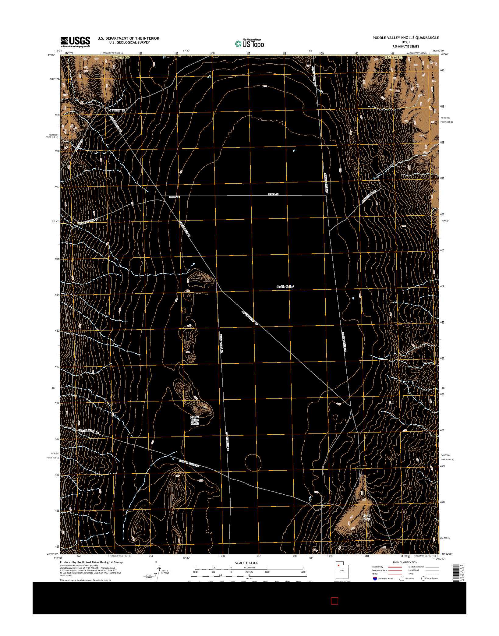 USGS US TOPO 7.5-MINUTE MAP FOR PUDDLE VALLEY KNOLLS, UT 2014