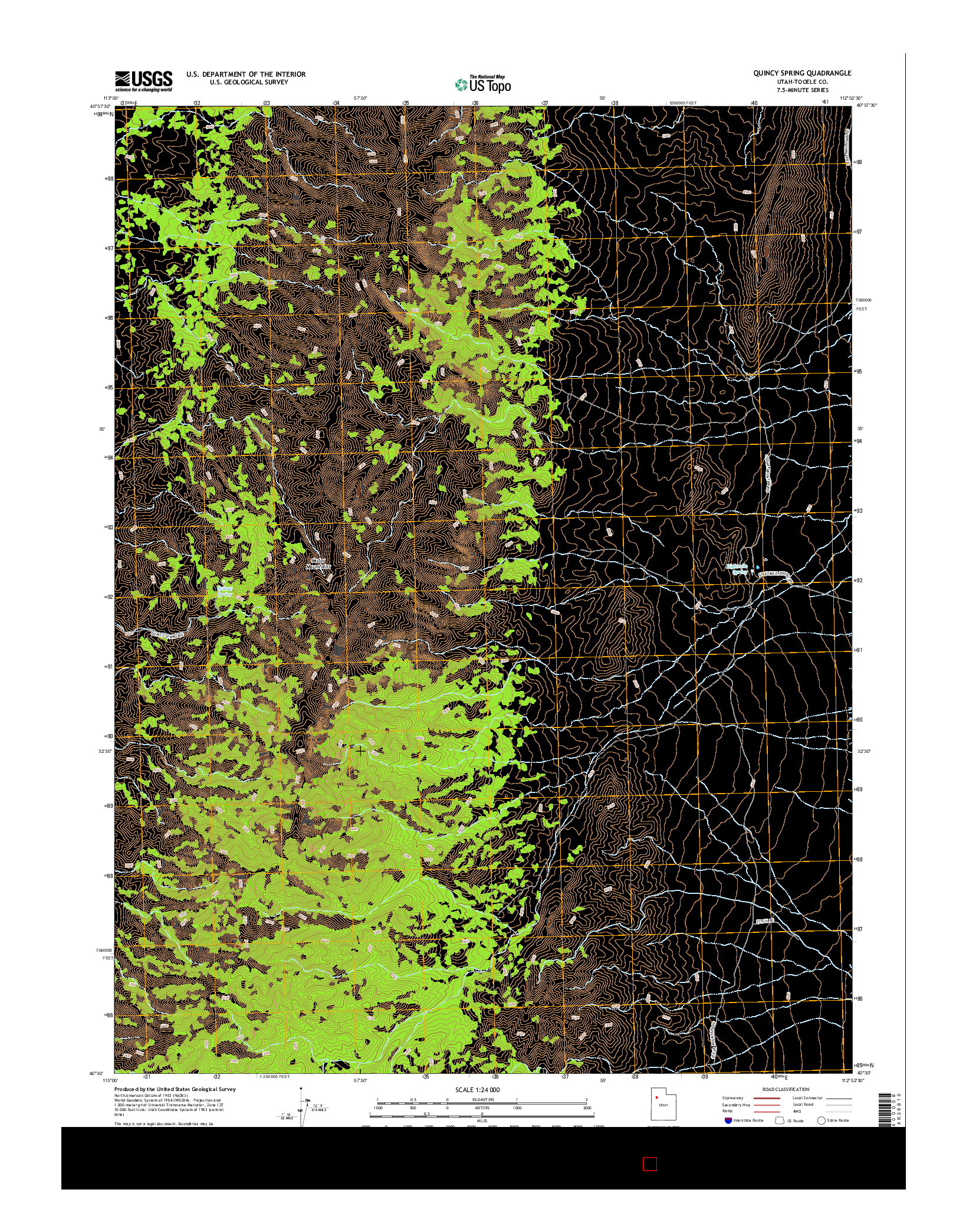 USGS US TOPO 7.5-MINUTE MAP FOR QUINCY SPRING, UT 2014