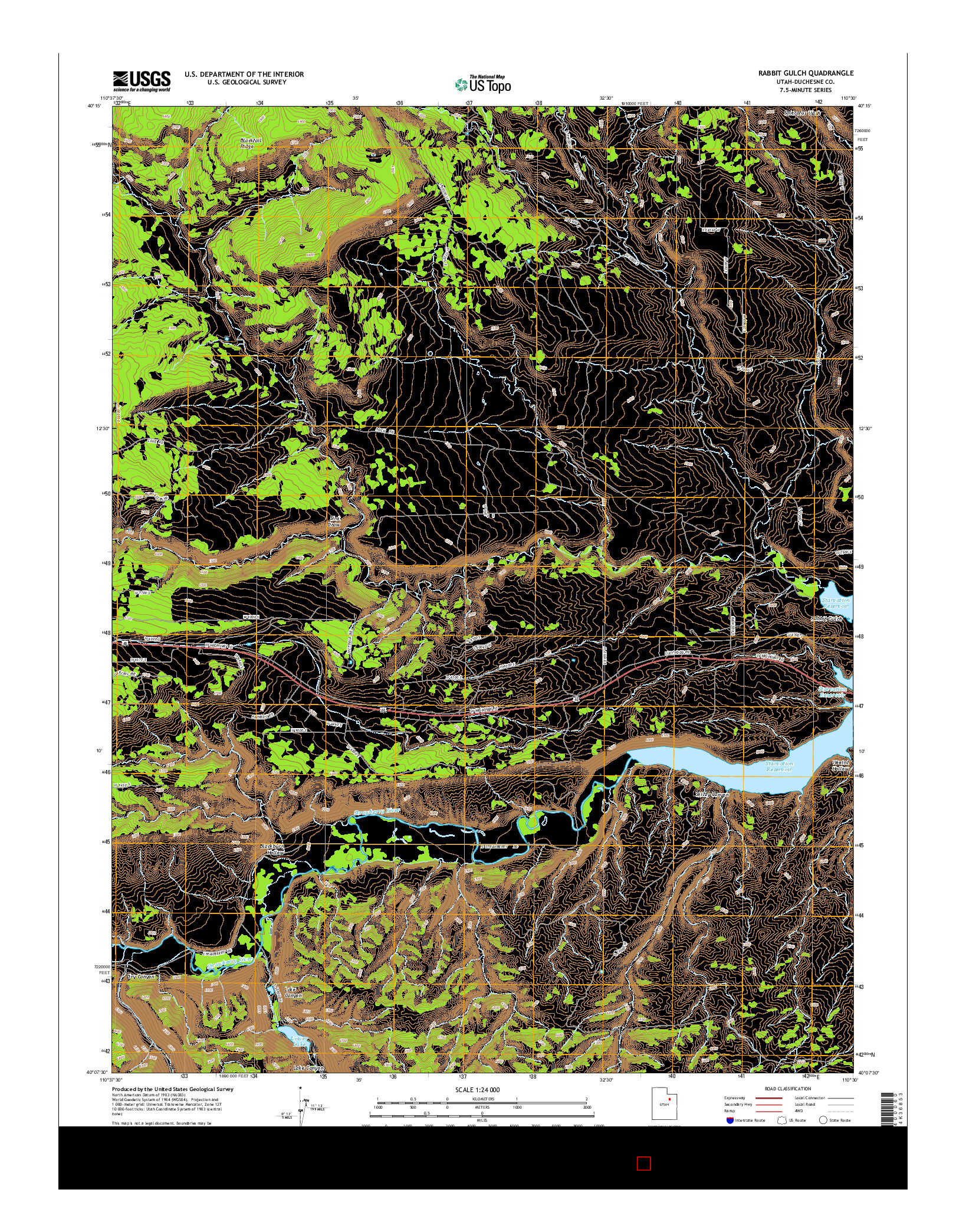 USGS US TOPO 7.5-MINUTE MAP FOR RABBIT GULCH, UT 2014