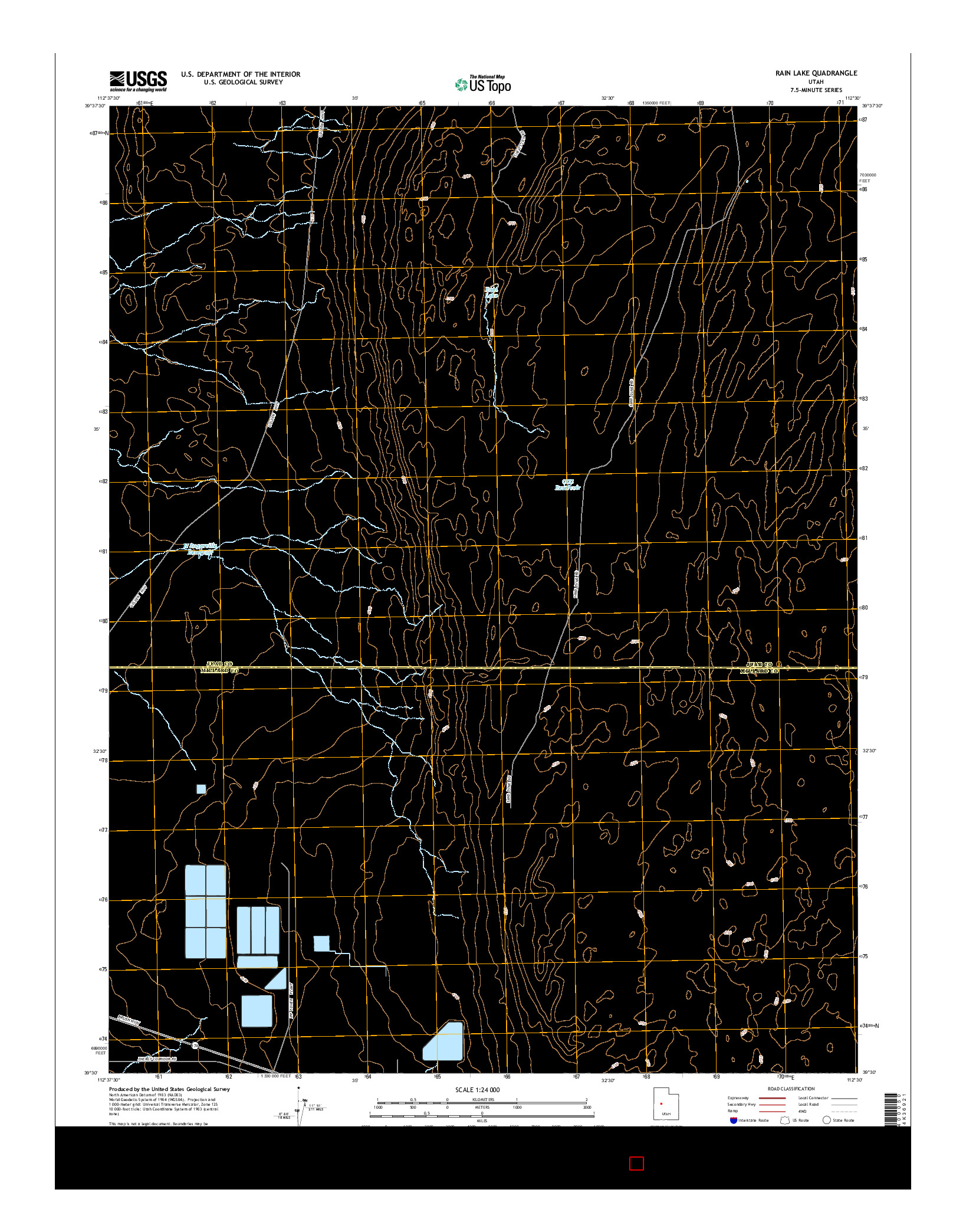 USGS US TOPO 7.5-MINUTE MAP FOR RAIN LAKE, UT 2014