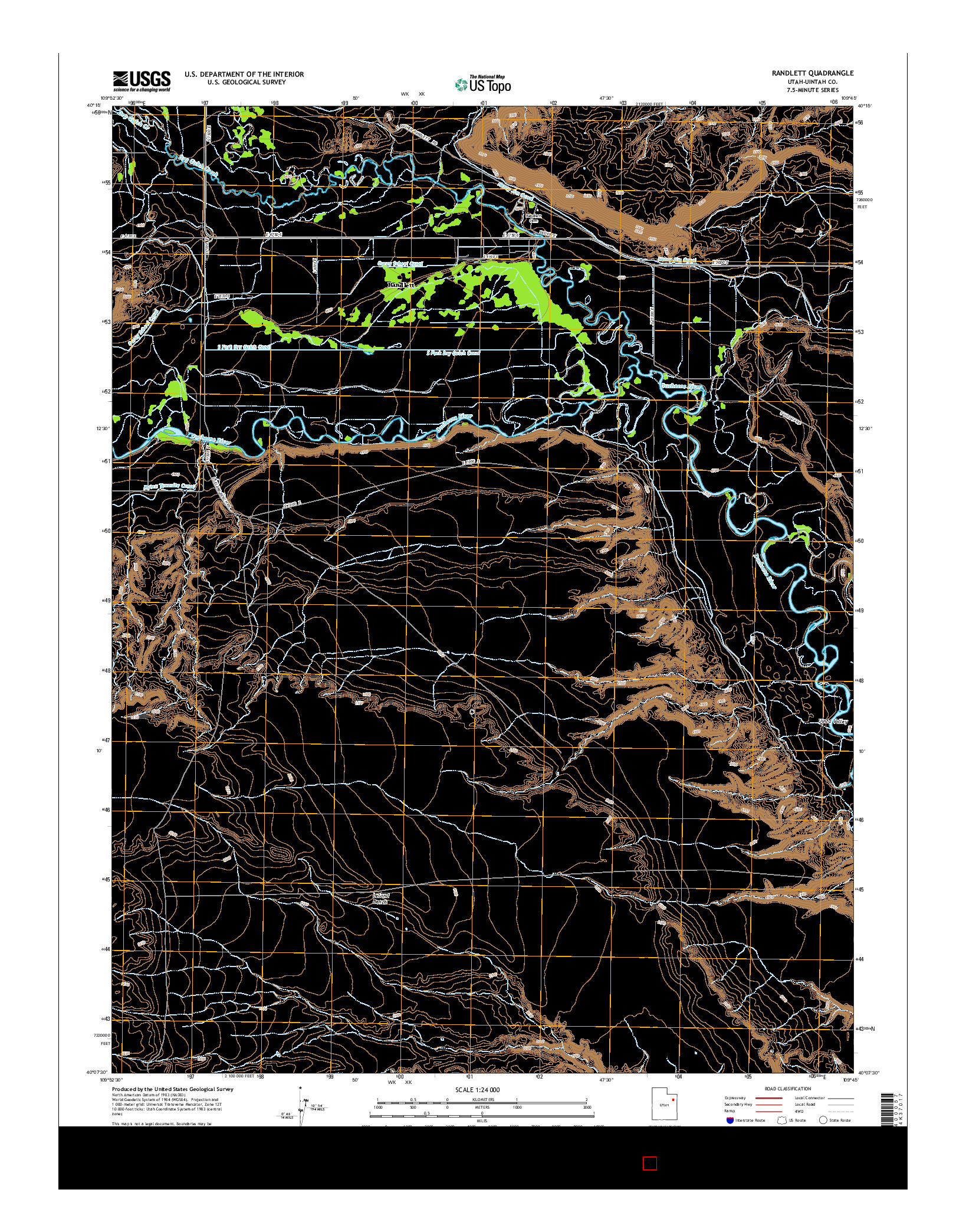 USGS US TOPO 7.5-MINUTE MAP FOR RANDLETT, UT 2014