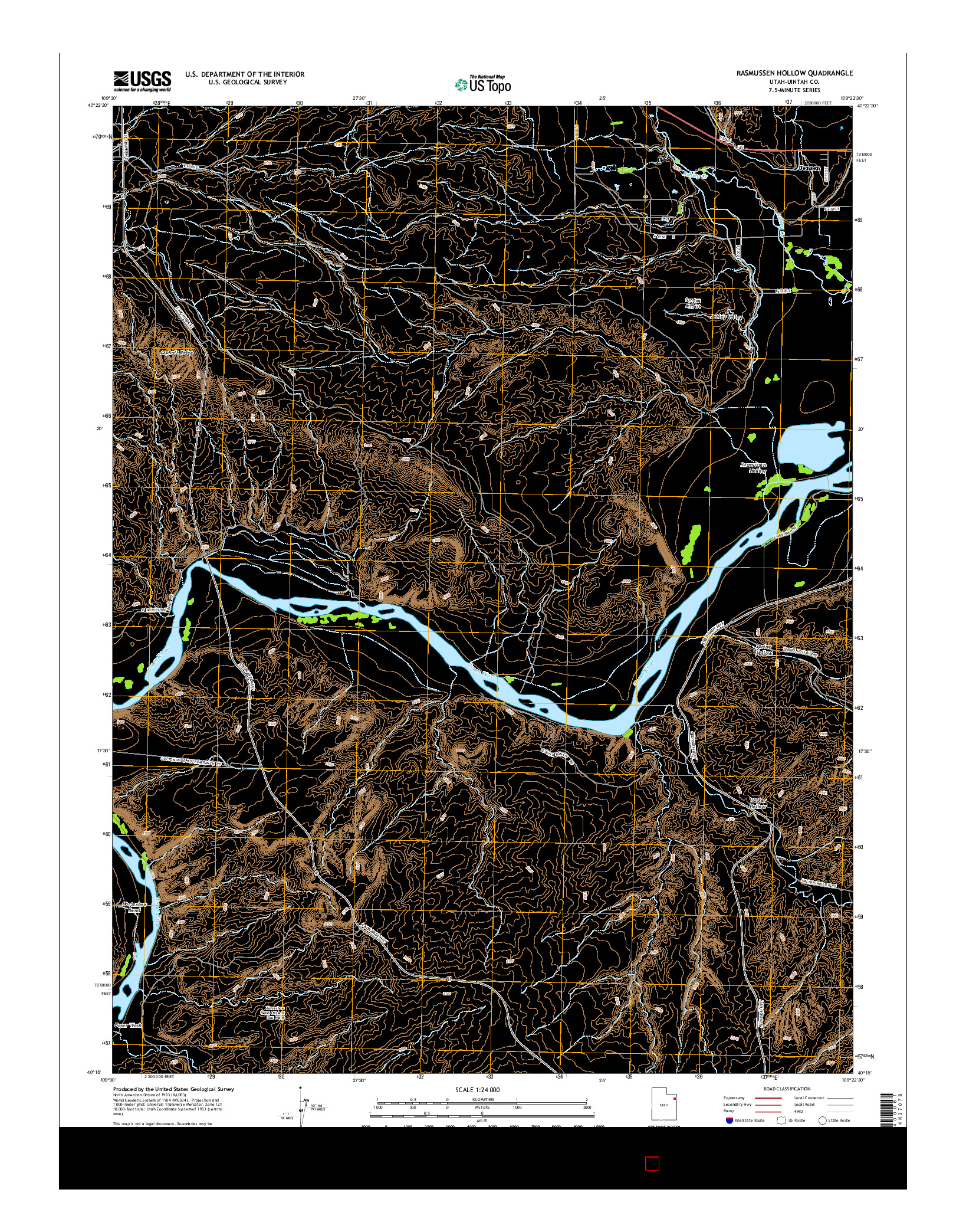 USGS US TOPO 7.5-MINUTE MAP FOR RASMUSSEN HOLLOW, UT 2014