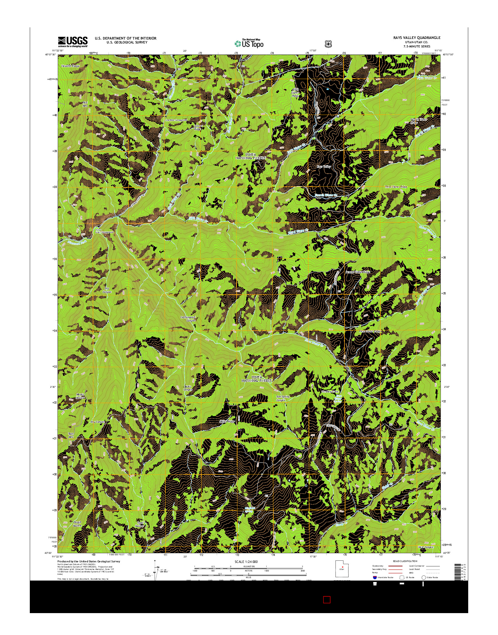USGS US TOPO 7.5-MINUTE MAP FOR RAYS VALLEY, UT 2014