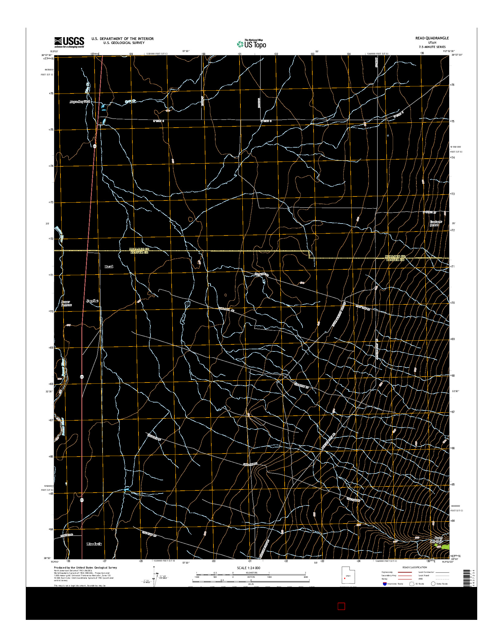 USGS US TOPO 7.5-MINUTE MAP FOR READ, UT 2014