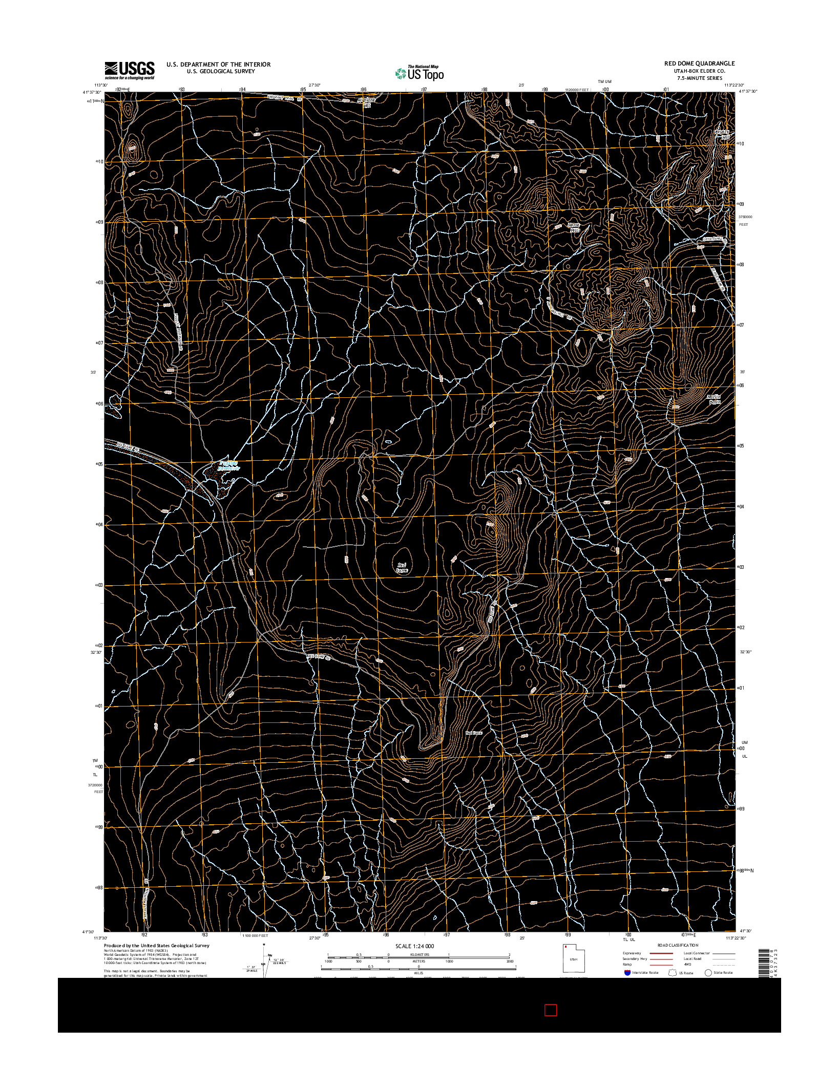 USGS US TOPO 7.5-MINUTE MAP FOR RED DOME, UT 2014