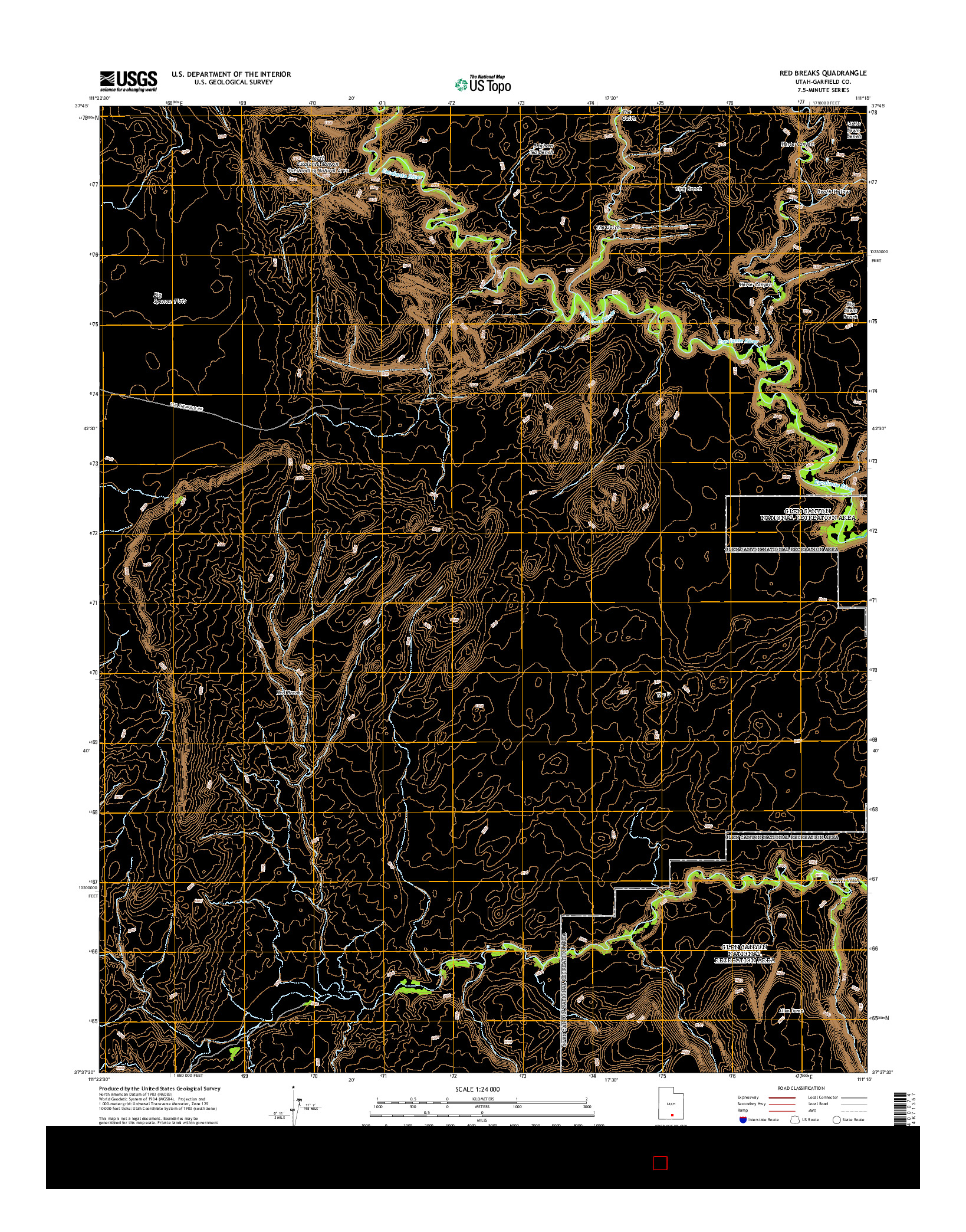 USGS US TOPO 7.5-MINUTE MAP FOR RED BREAKS, UT 2014