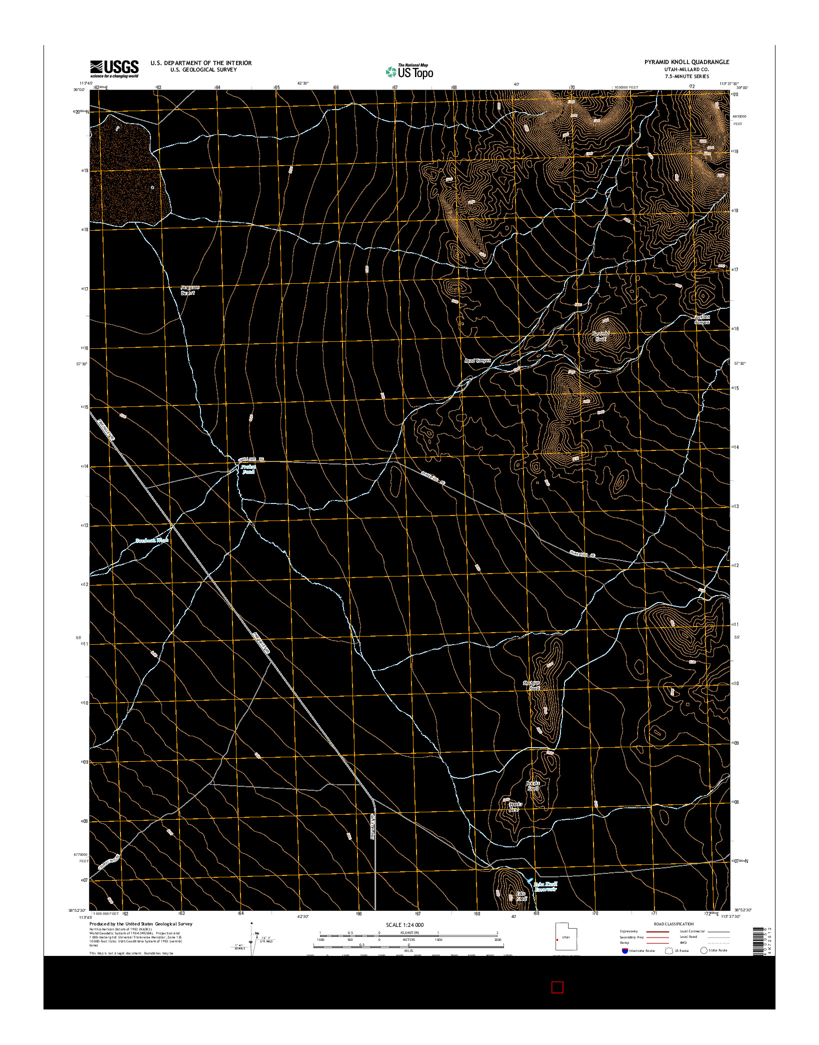 USGS US TOPO 7.5-MINUTE MAP FOR PYRAMID KNOLL, UT 2014