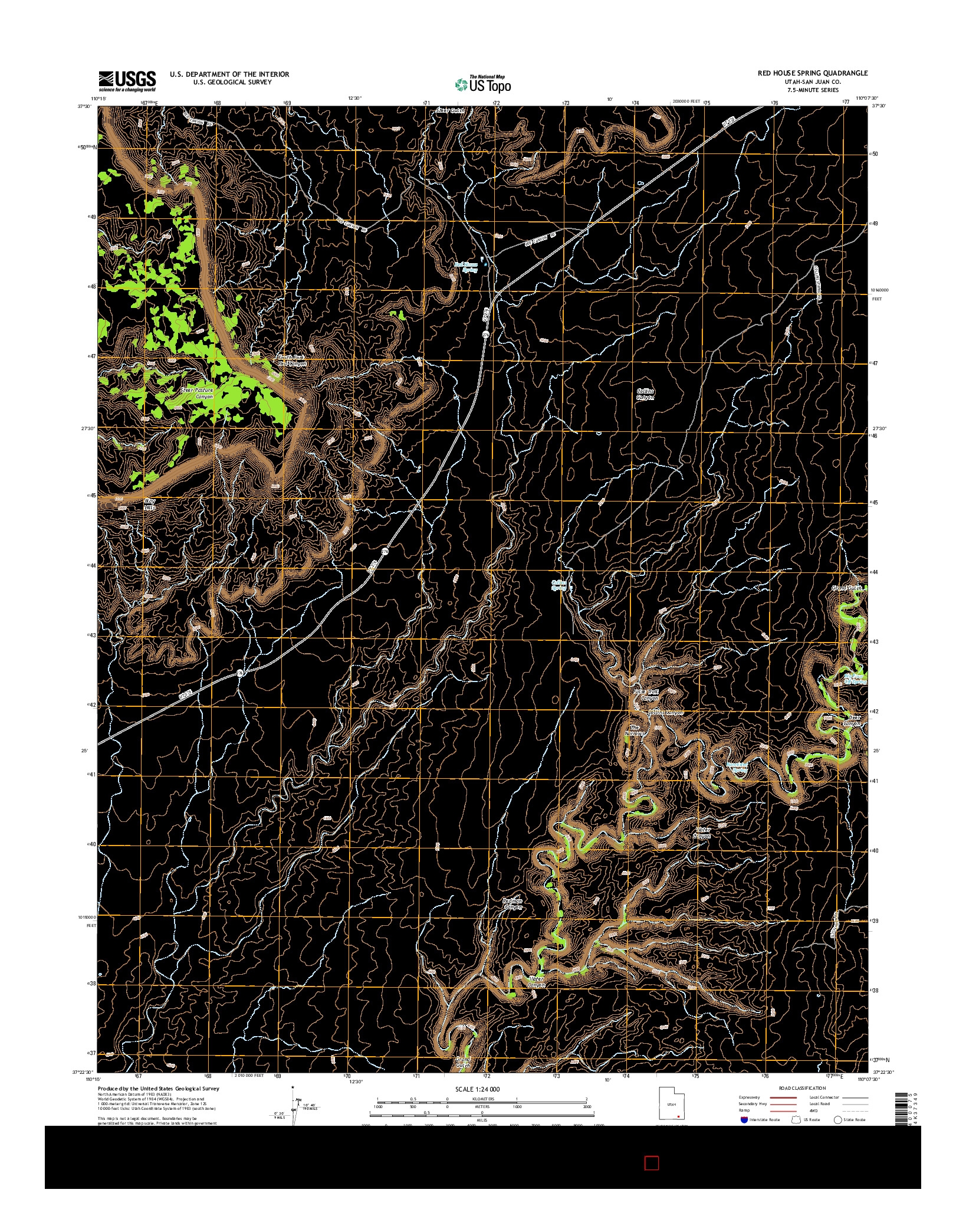 USGS US TOPO 7.5-MINUTE MAP FOR RED HOUSE SPRING, UT 2014