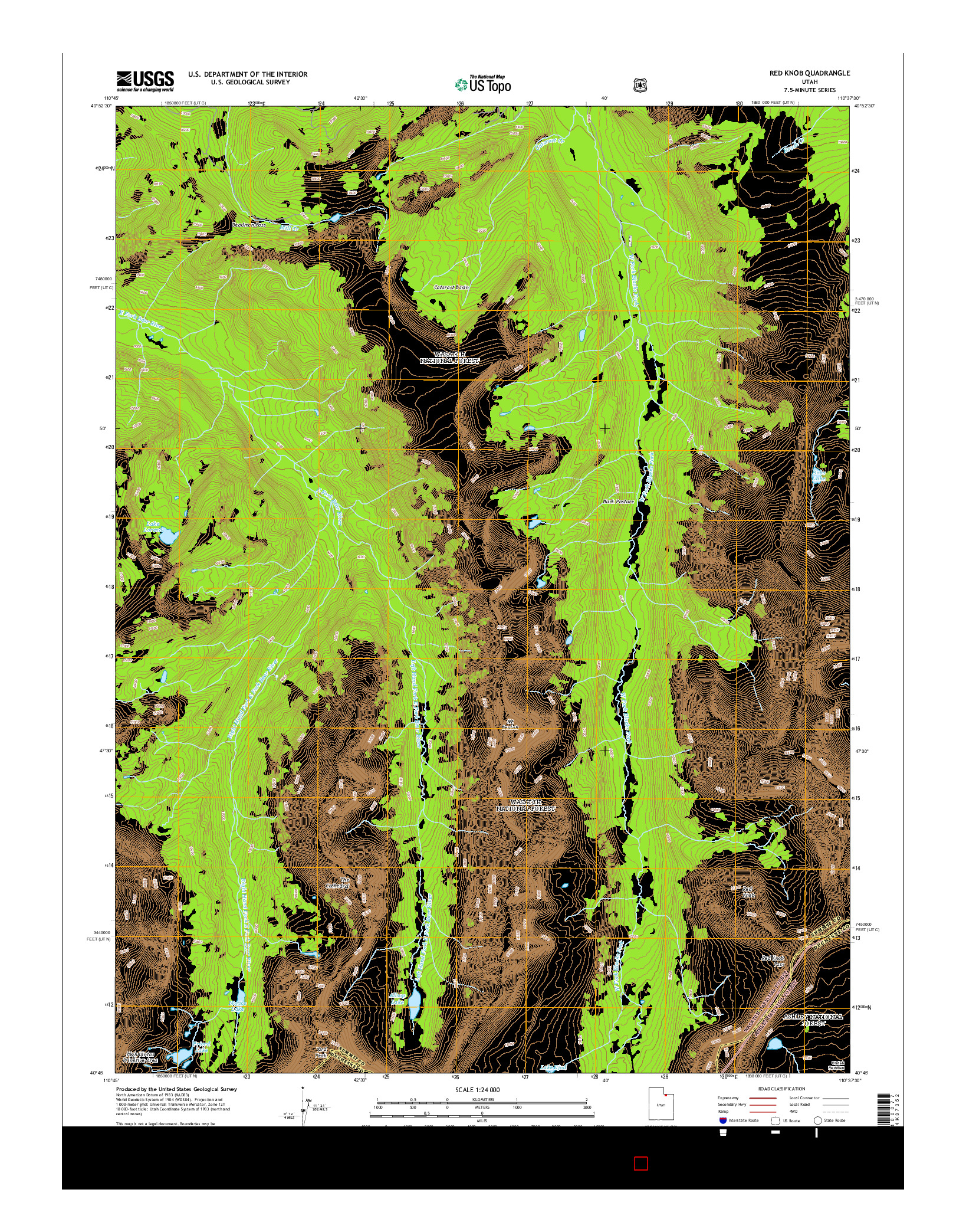 USGS US TOPO 7.5-MINUTE MAP FOR RED KNOB, UT 2014