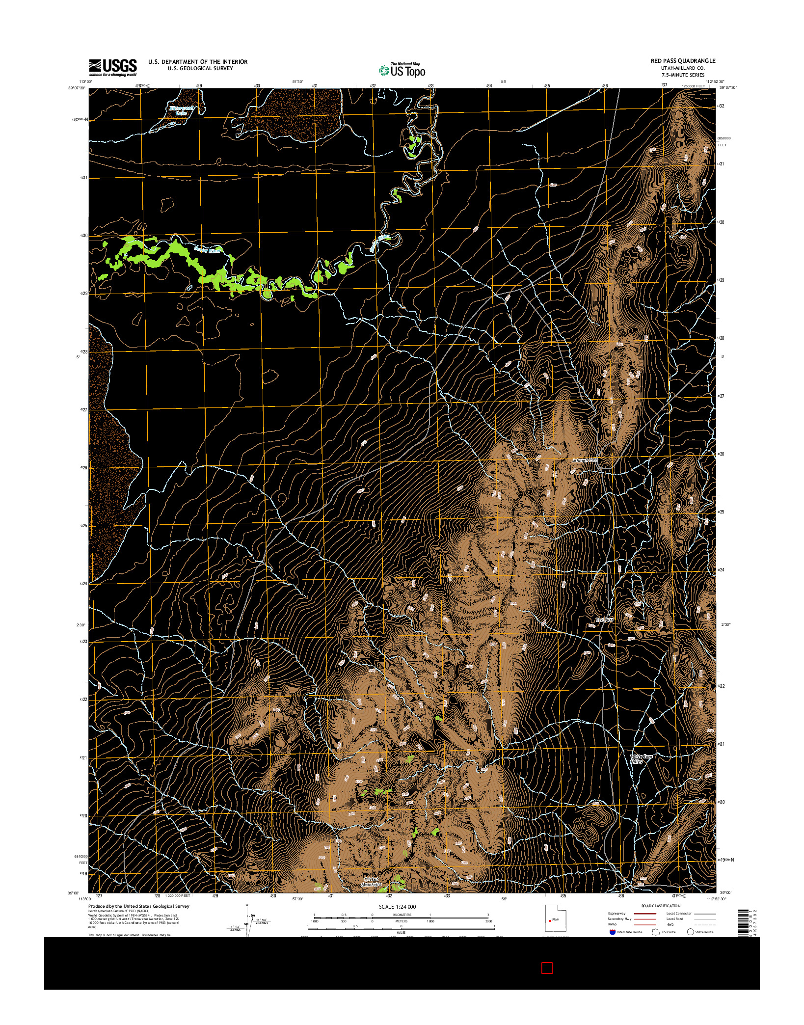 USGS US TOPO 7.5-MINUTE MAP FOR RED PASS, UT 2014